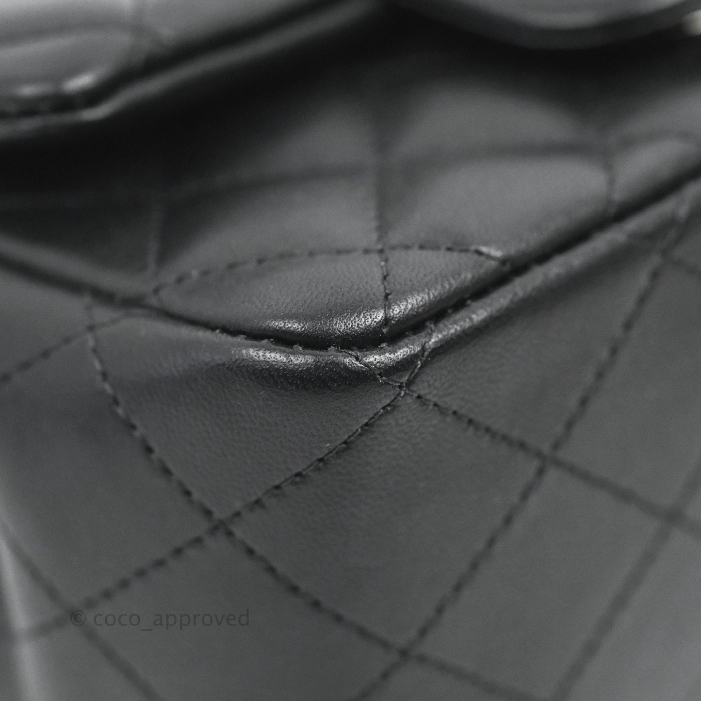 Chanel Mini Square Black Lambskin Silver Hardware