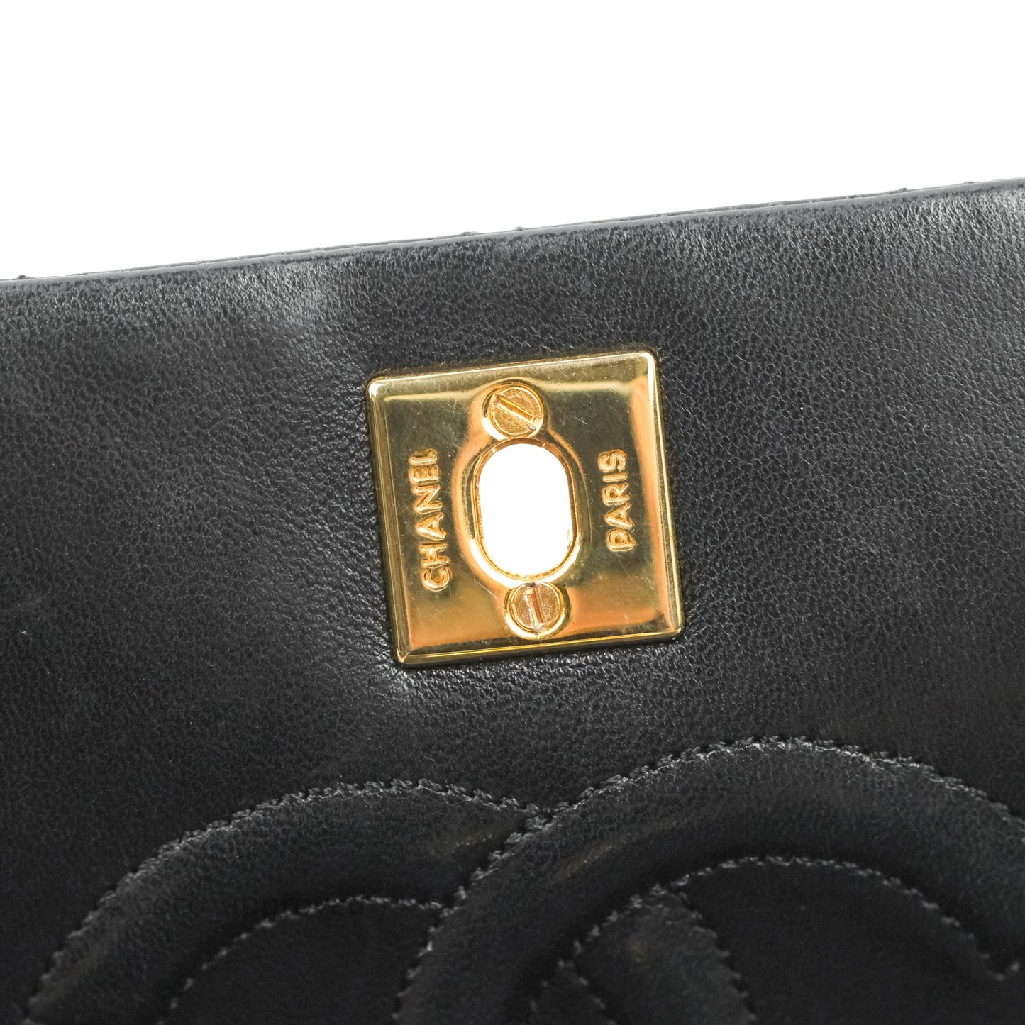 Chanel Vintage Small Single Full Flap Bag Black Lambskin 24K Gold Hardware