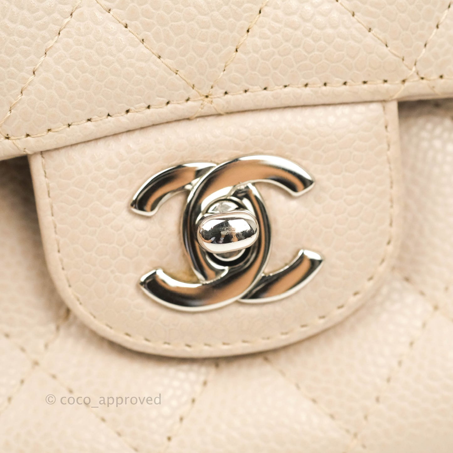 Chanel Quilted East West Flap Pale Pink Caviar Silver Hardware