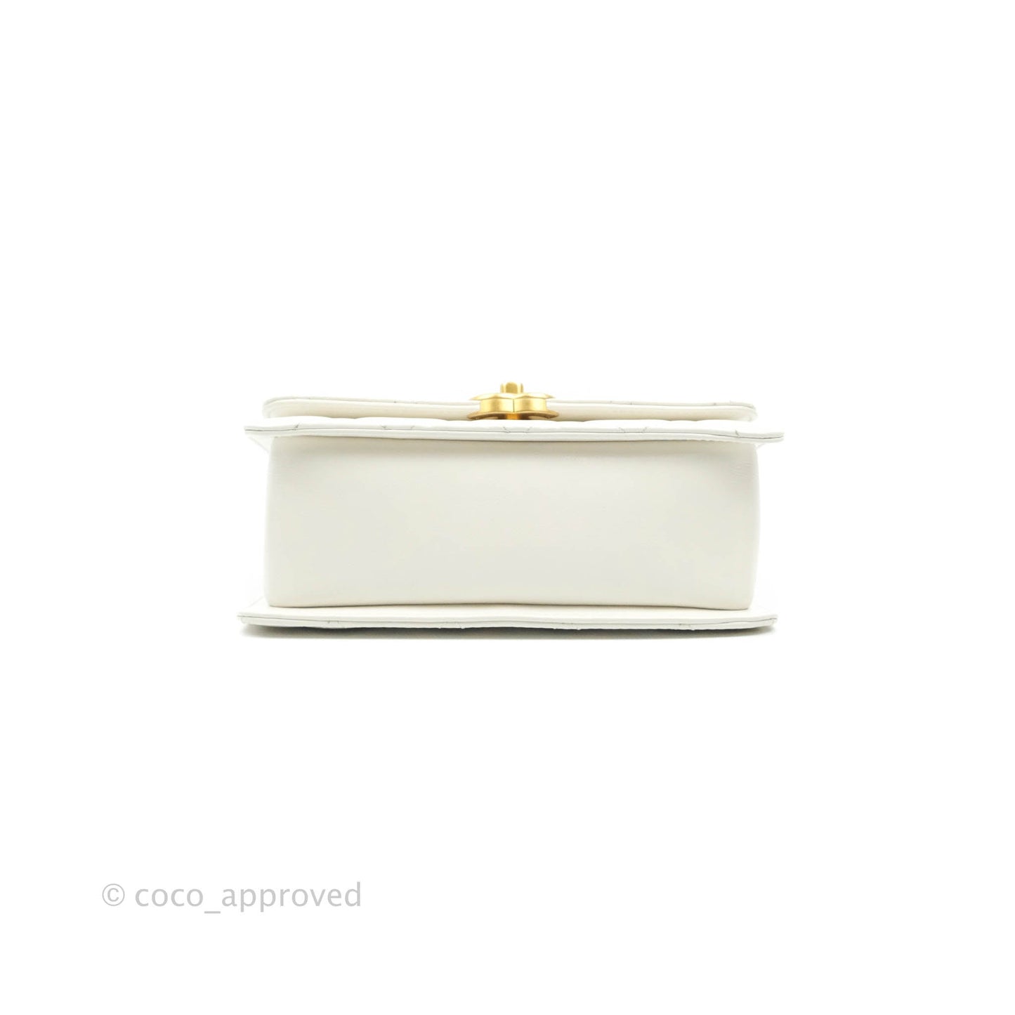 Chanel Quilted Mini Perfect Fit Adjustable White Calfskin Gold Hardware