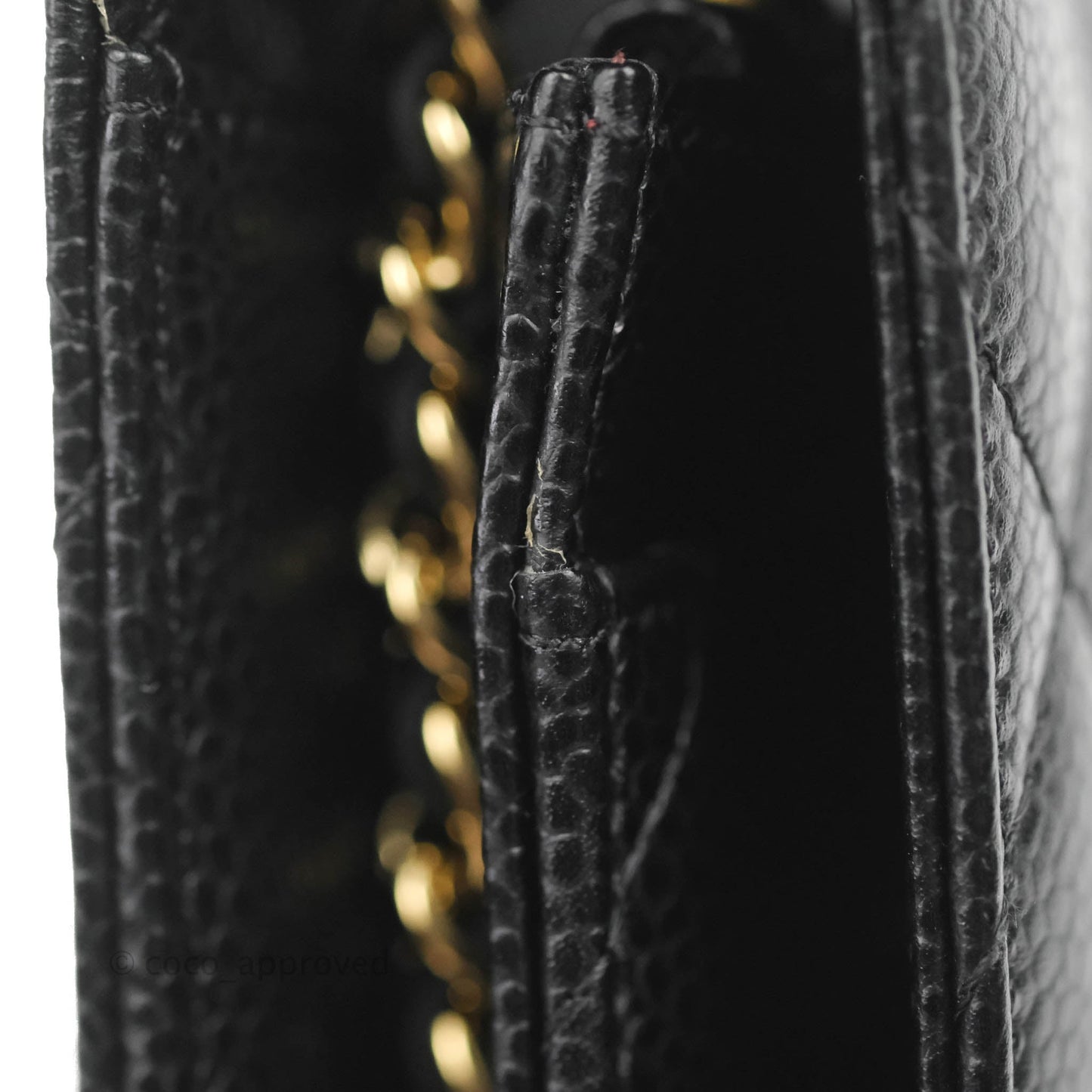 Chanel Quilted Wallet on Chain WOC Black Caviar Gold Hardware