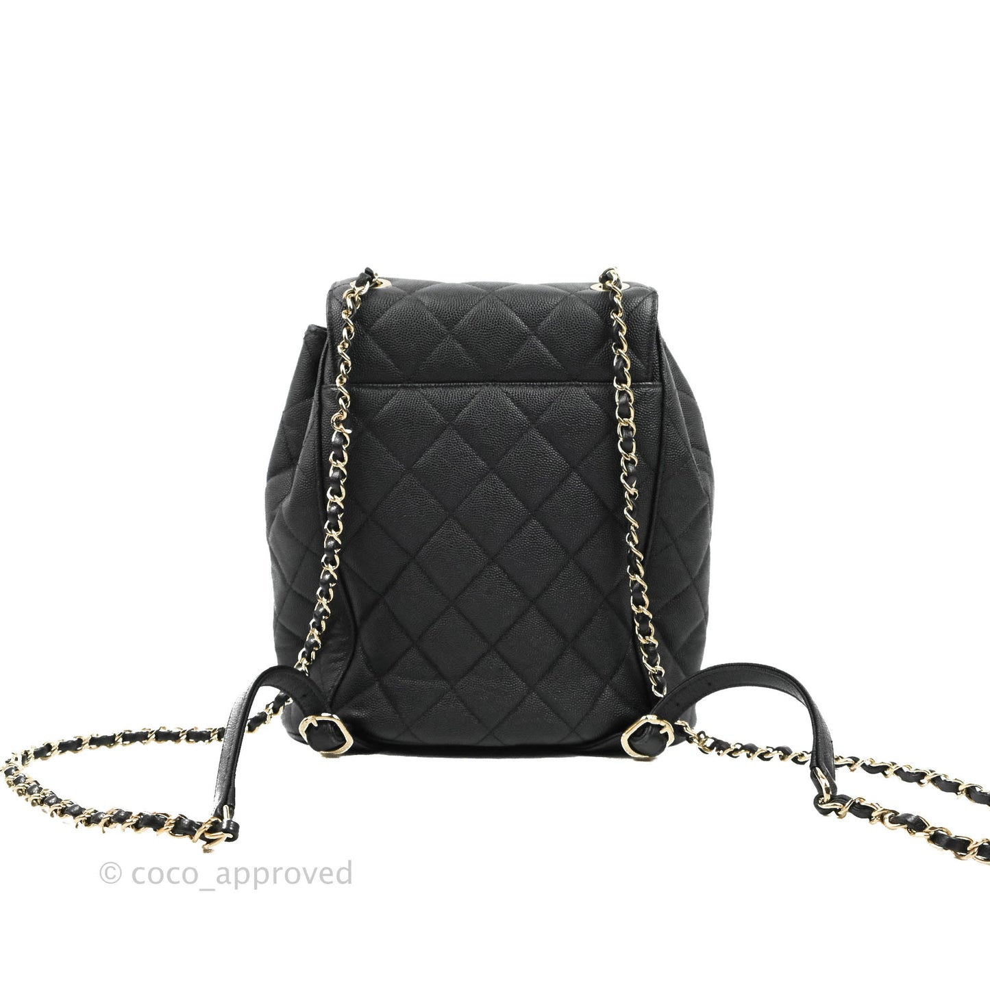 Chanel Quilted Black Caviar Duma Backpack Bag Gold Hardware