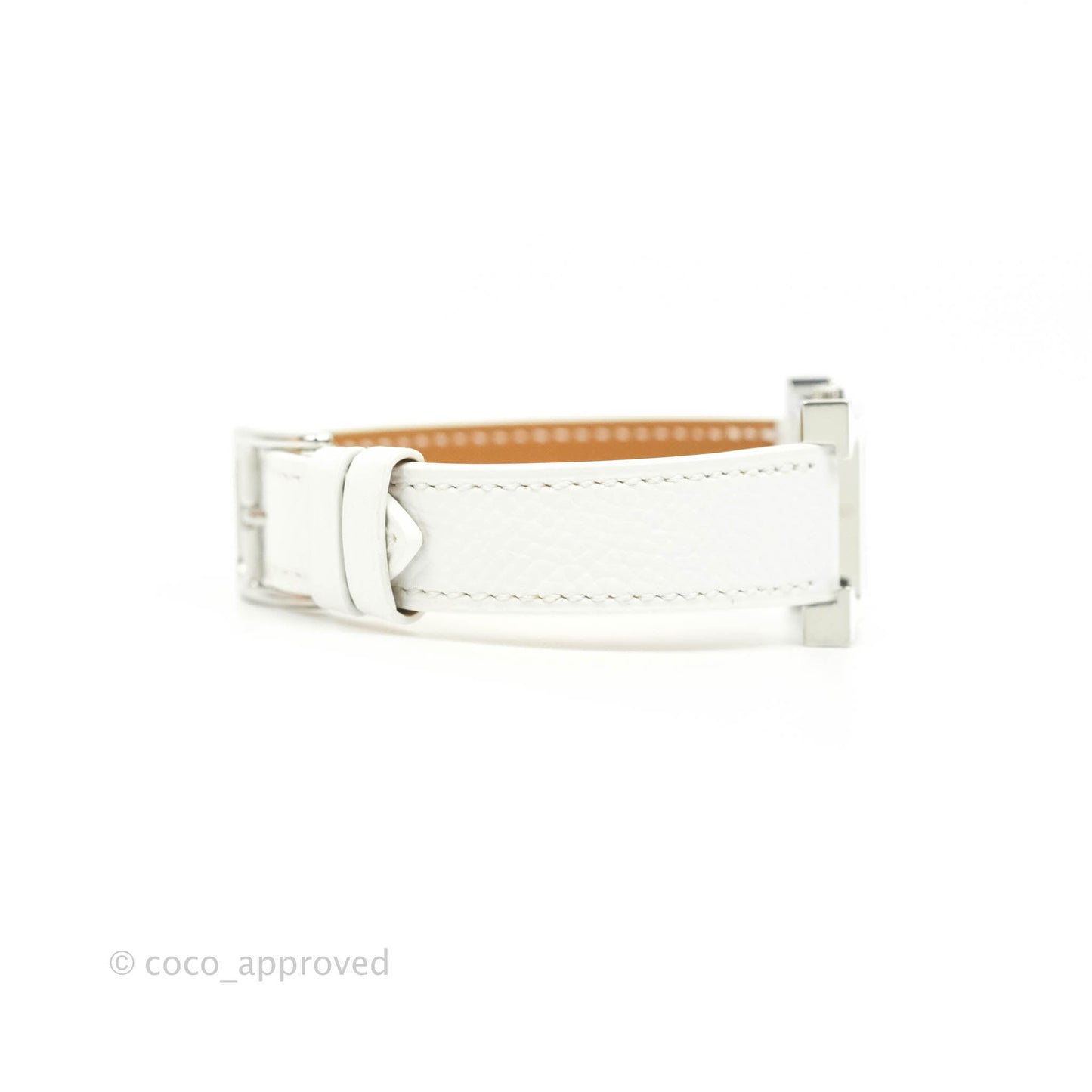 Hermès Heure H PM White Epsom Strap