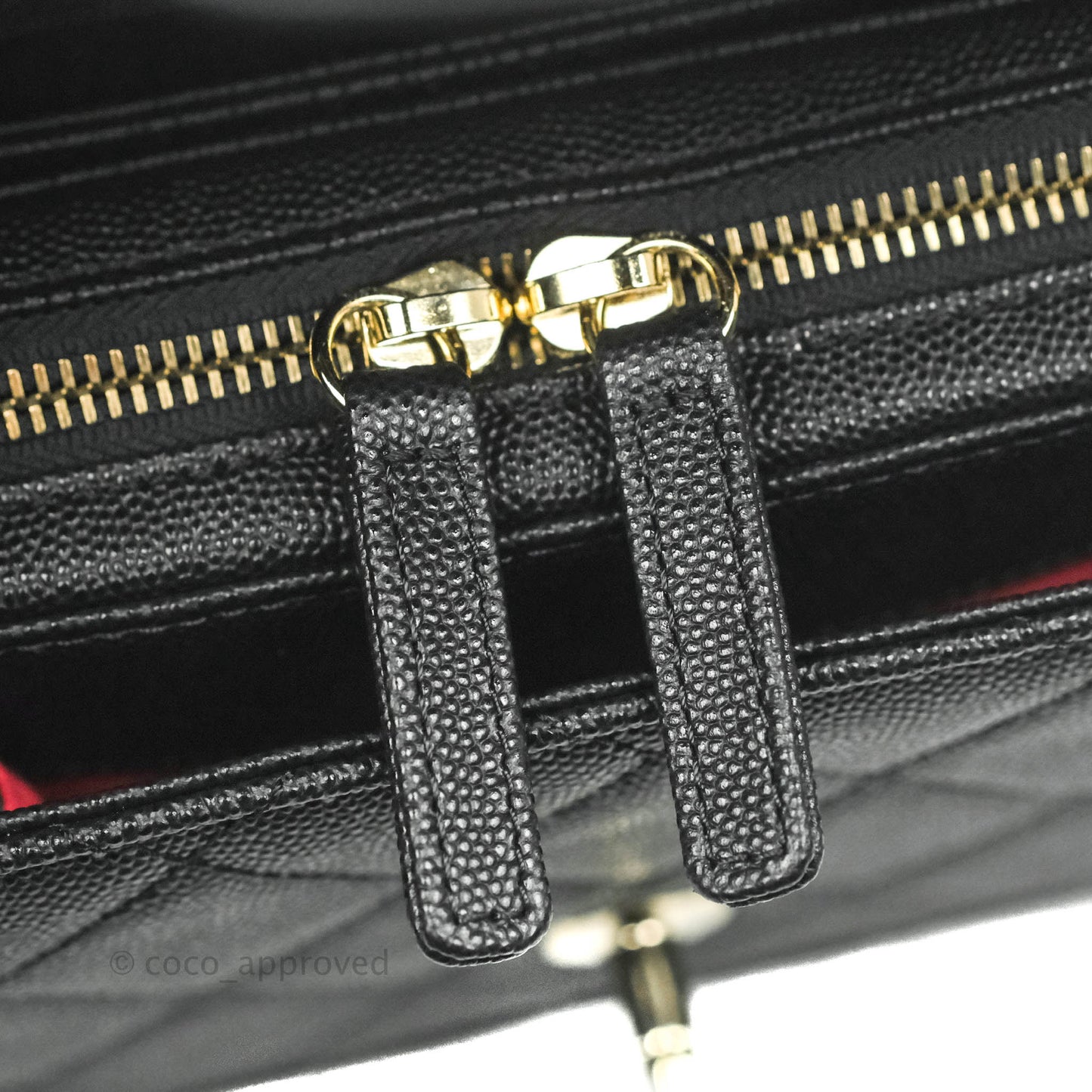 Chanel Quilted Small Like The Wallet Flap Black Caviar Light Gold Hardware 22C