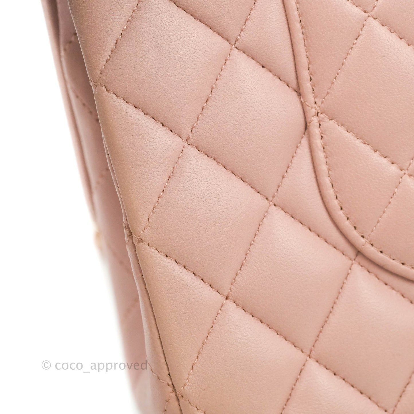 Chanel Classic M/L Medium Flap Quilted Light Pink Lambskin Matte Gold Hardware