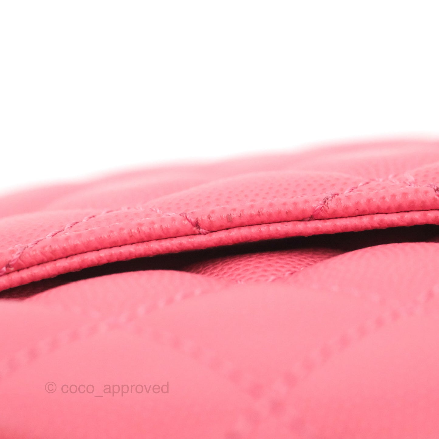 Chanel Small Coco Handle Quilted Pink Caviar Aged Gold Hardware Lizard Embossed Handle