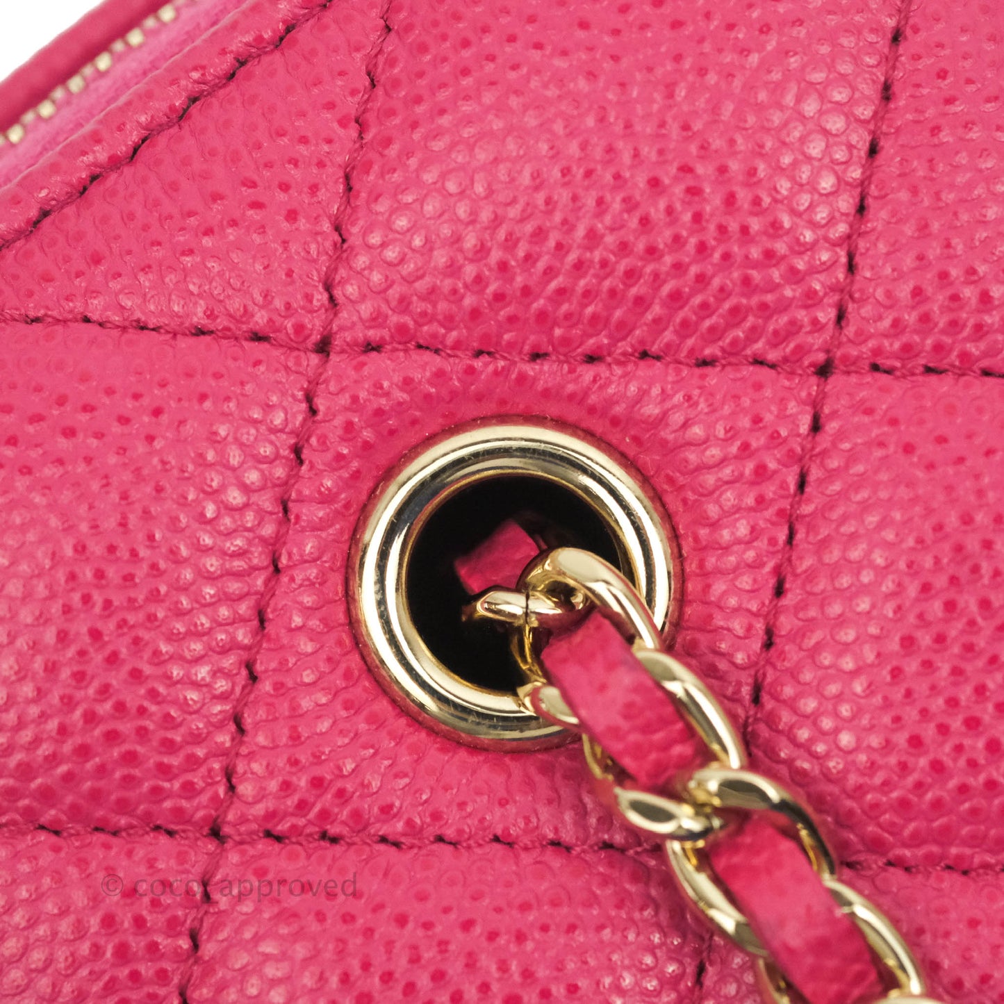 Chanel Vanity with Classic Chain Pink Caviar Gold Hardware