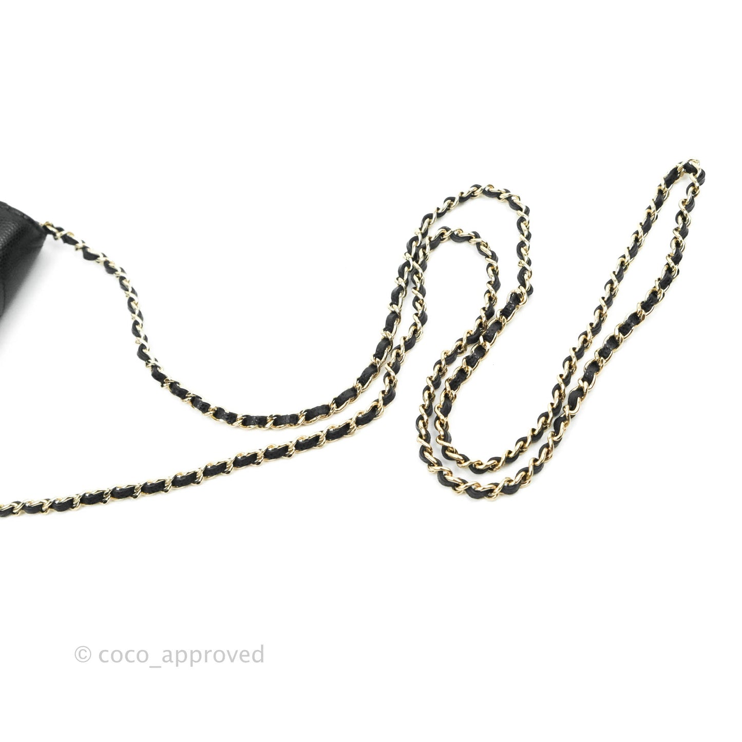Chanel Mini Wallet With Chain Black Caviar Gold Hardware