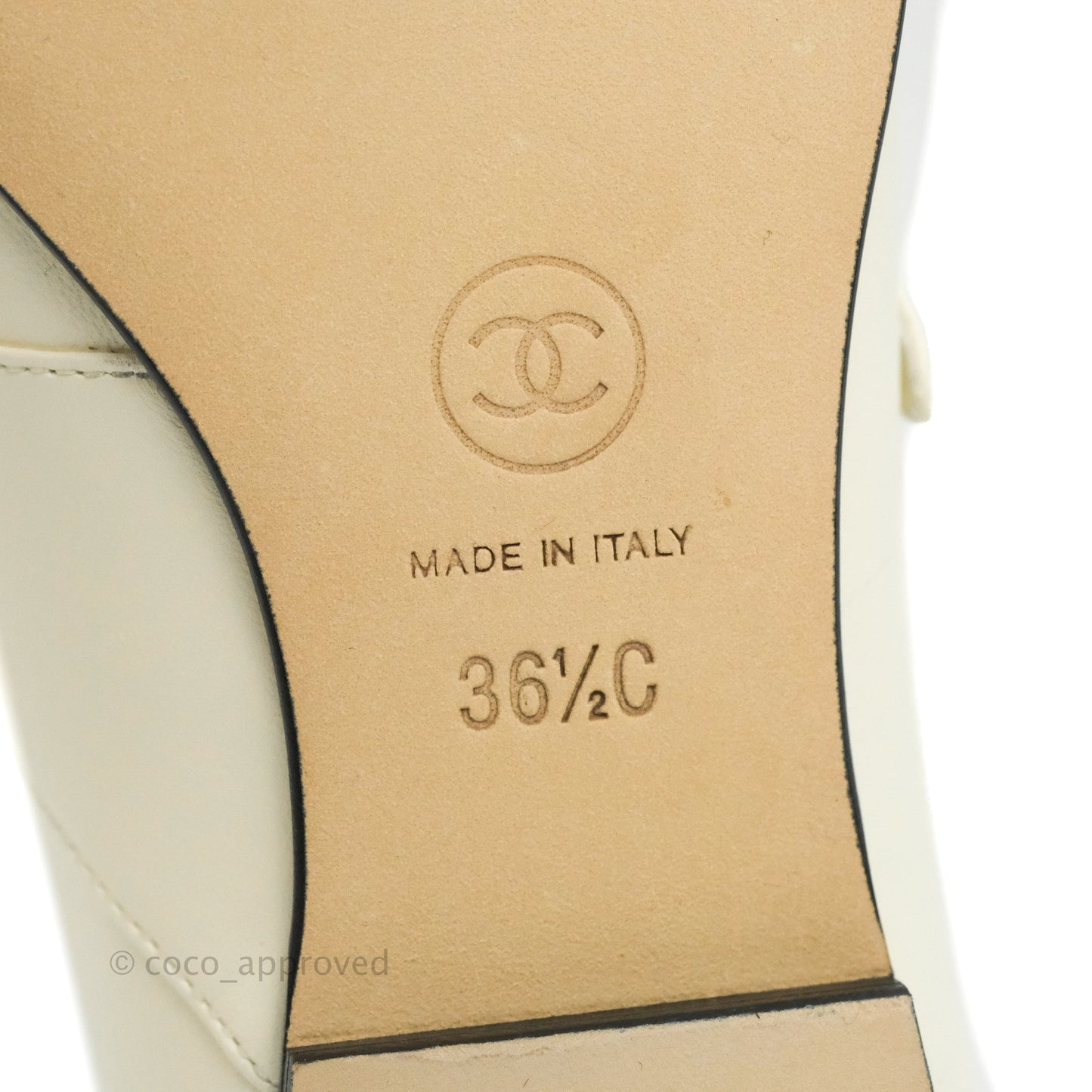 Chanel Mary Janes Flats White/Black 36.5