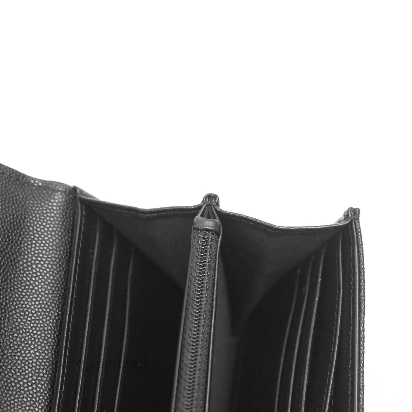 Chanel Quilted Pocket Long Wallet On Chain Black Caviar Gold Hardware 22A