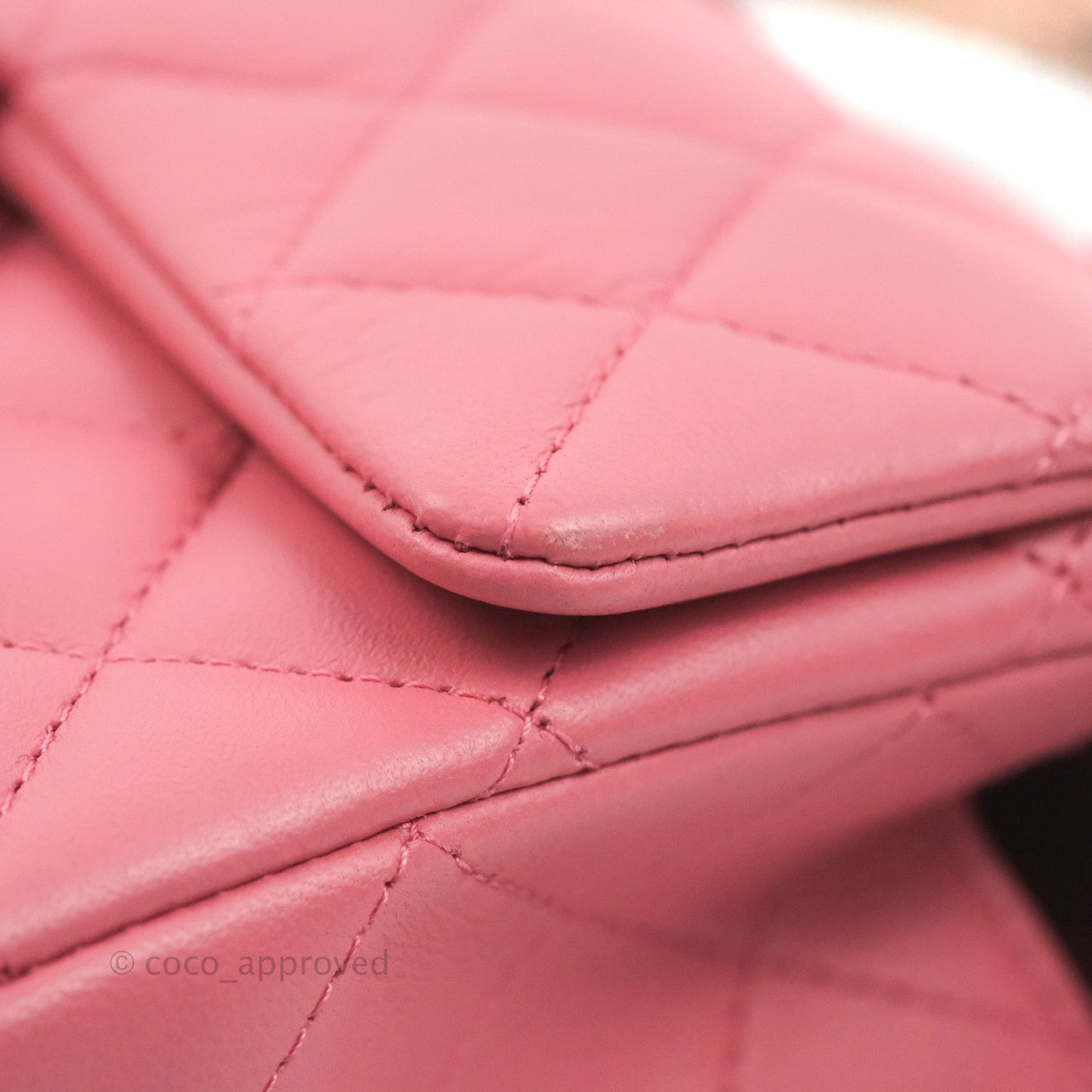 Chanel Top Handle Mini Rectangular Flap Bag Pink Lambskin Gold Hardware With Twilly