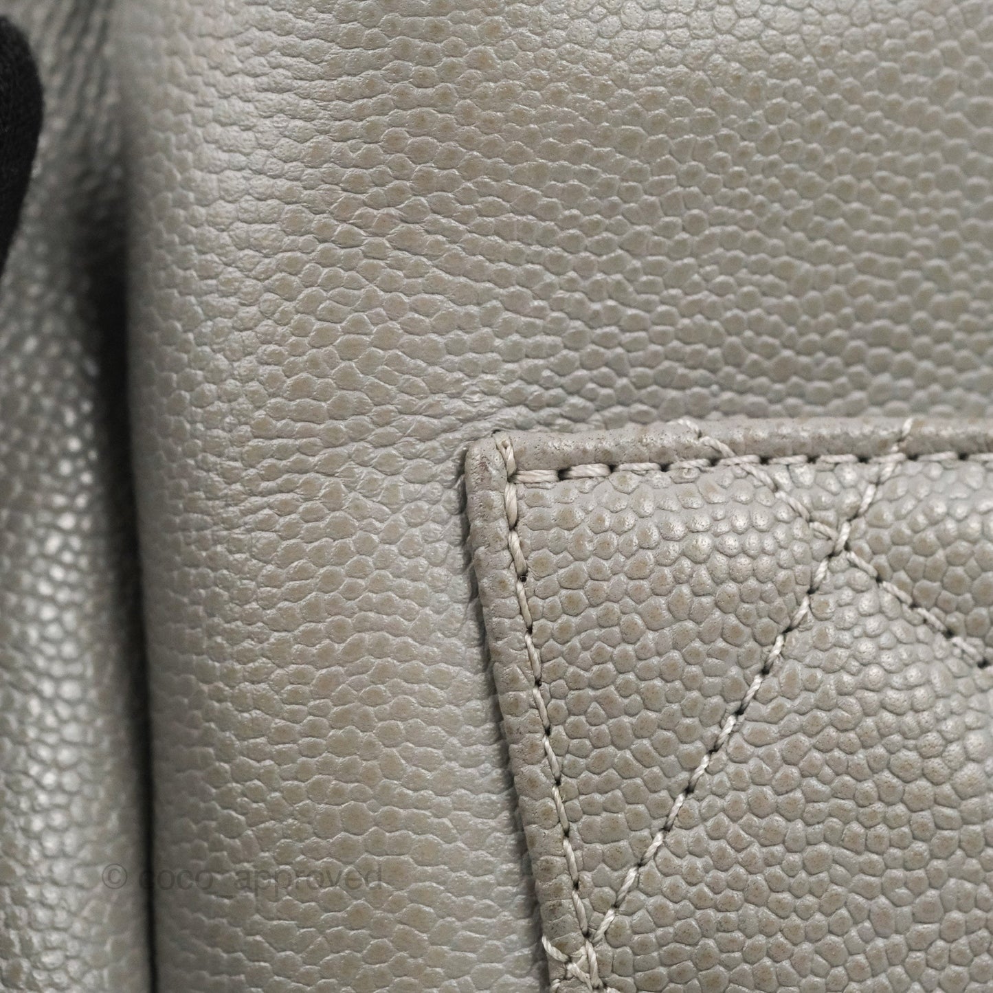 Chanel Business Affinity Drawstring Bucket Bag Grey Caviar Gold Hardware