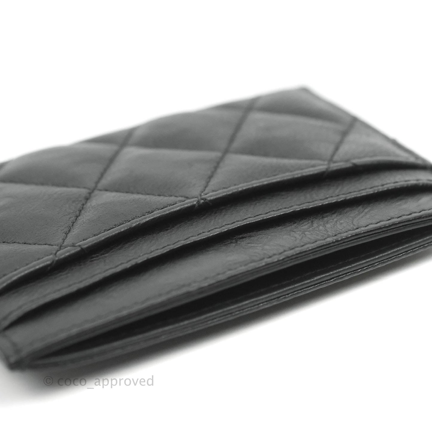 Chanel Quilted Classic Flat Card Holder So Black Calfskin