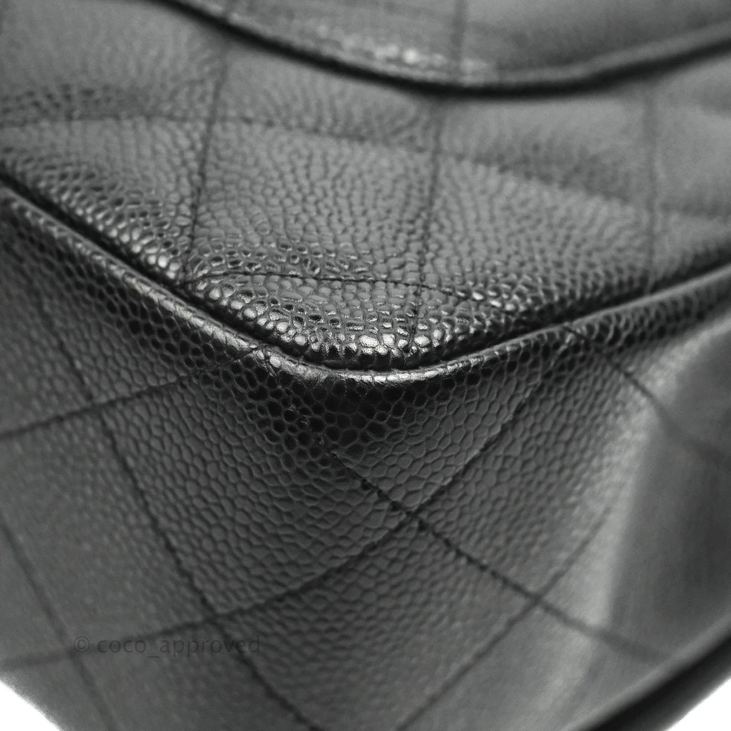 Chanel Jumbo Single Flap Black Caviar Silver Hardware⁣⁣