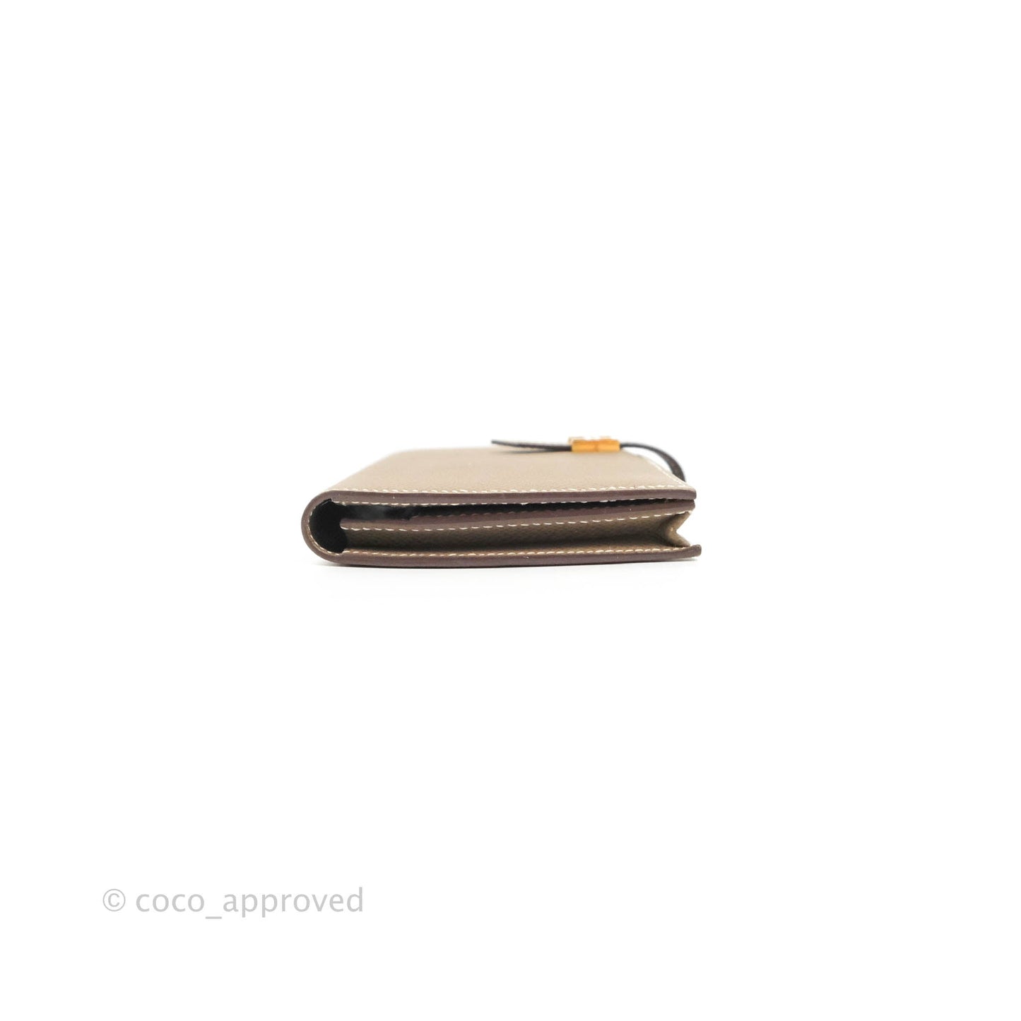 Hermès Bearn Wallet Etoupe Epsom Gold Hardware