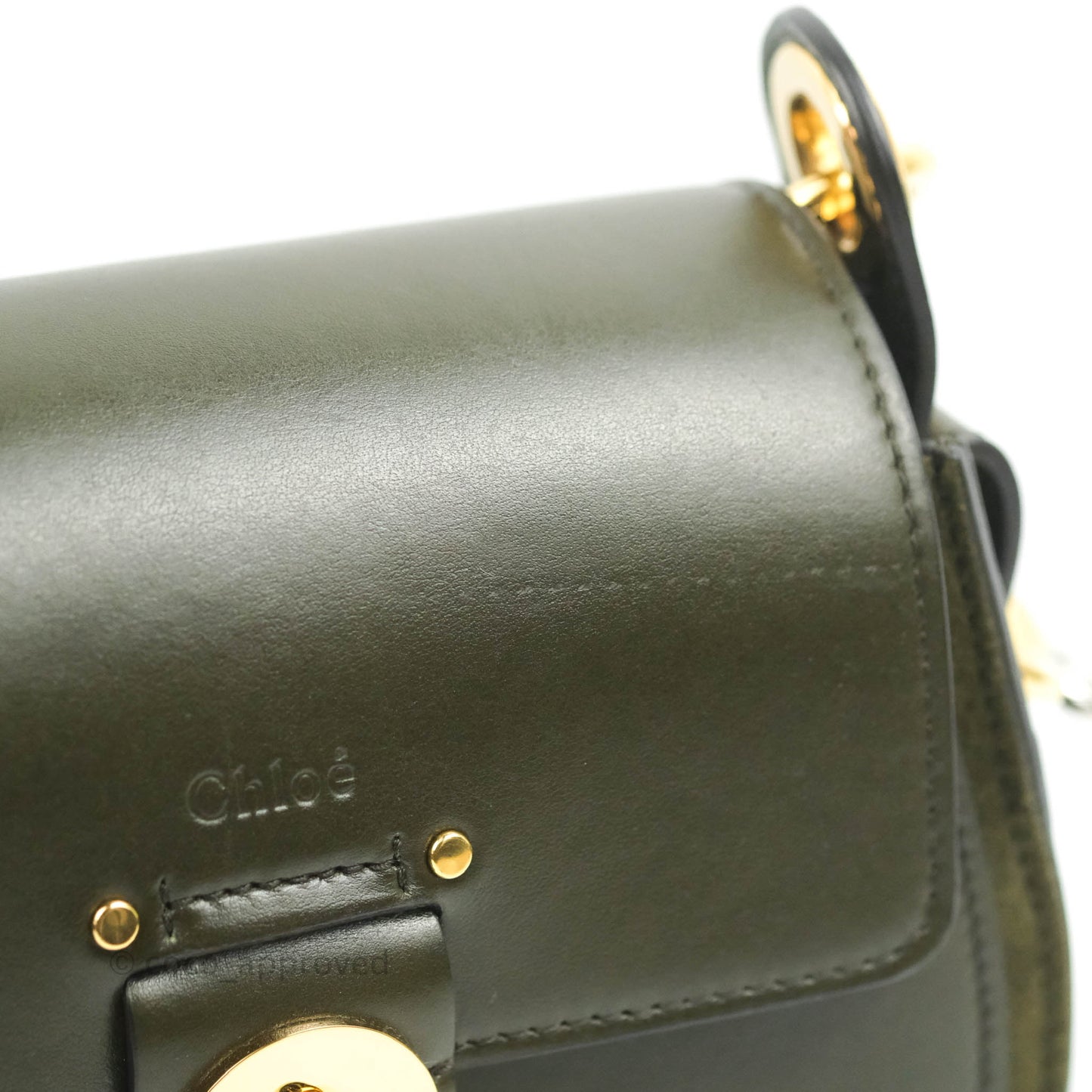 Chloé Small Tess Bag Dark Green Calfskin Suede