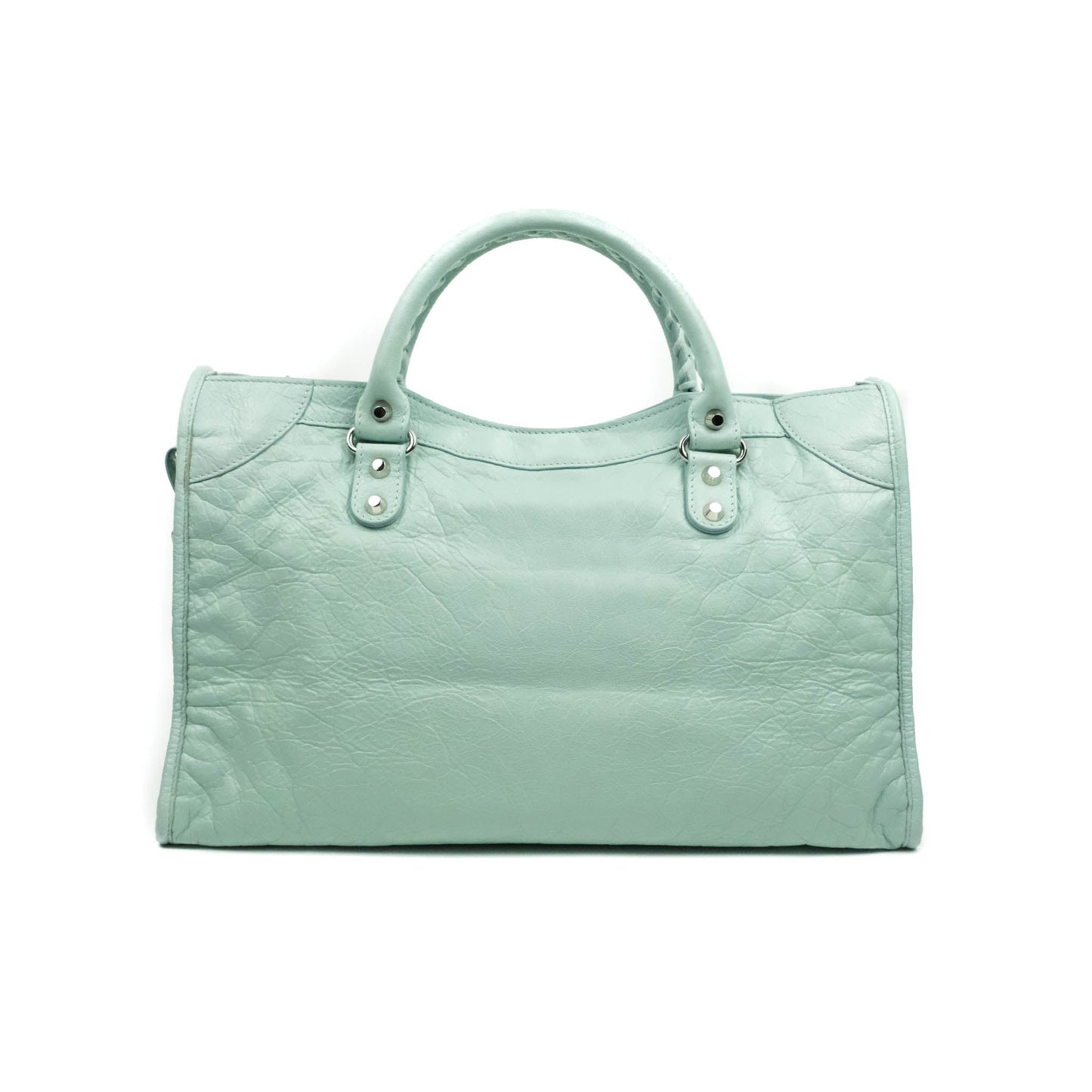 Balenciaga Classic City Bag Tiffany Blue Calfskin Silver Hardware
