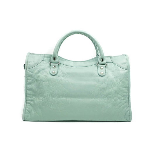 Balenciaga Classic City Bag Tiffany Blue Calfskin Silver Hardware