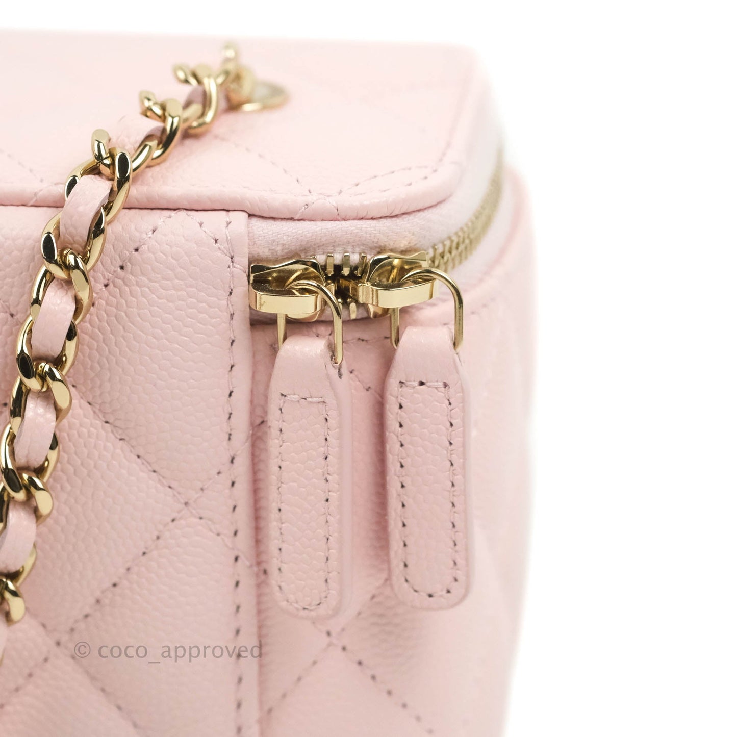 Chanel Classic Vanity with Chain Pink Caviar Gold Hardware