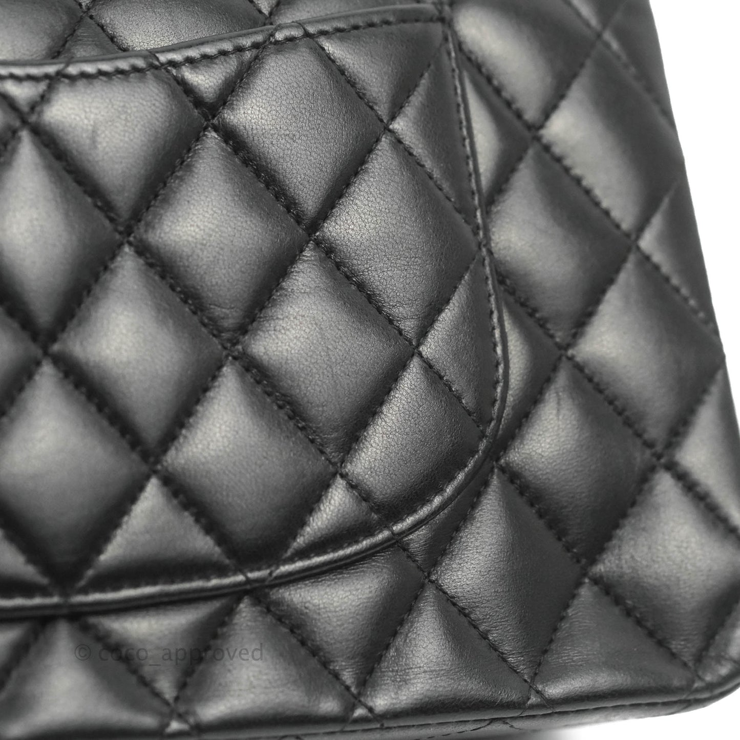 Chanel Classic M/L Medium Flap Quilted Black Lambskin 24K Gold Hardware