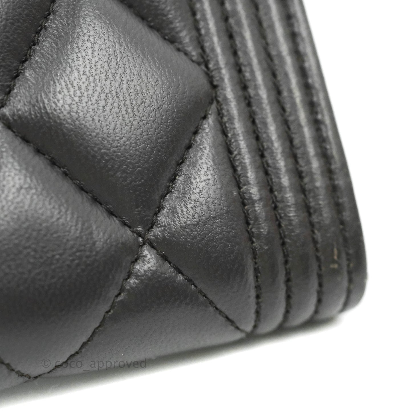 Chanel Quilted Boy Flap Long Wallet Dark Purple Lambskin Gold Hardware