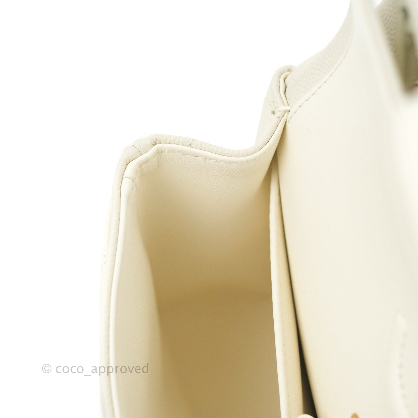 Chanel Classic Small S/M Quilted Flap White Caviar Gold Hardware 22C