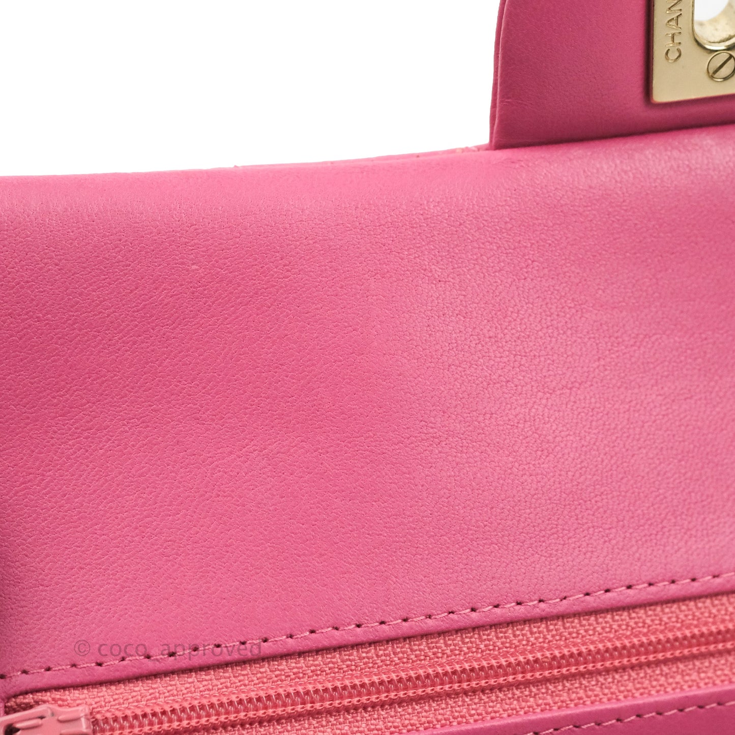 Chanel Classic M/L Medium Double Flap Pink Lambskin Matte Gold Hardware