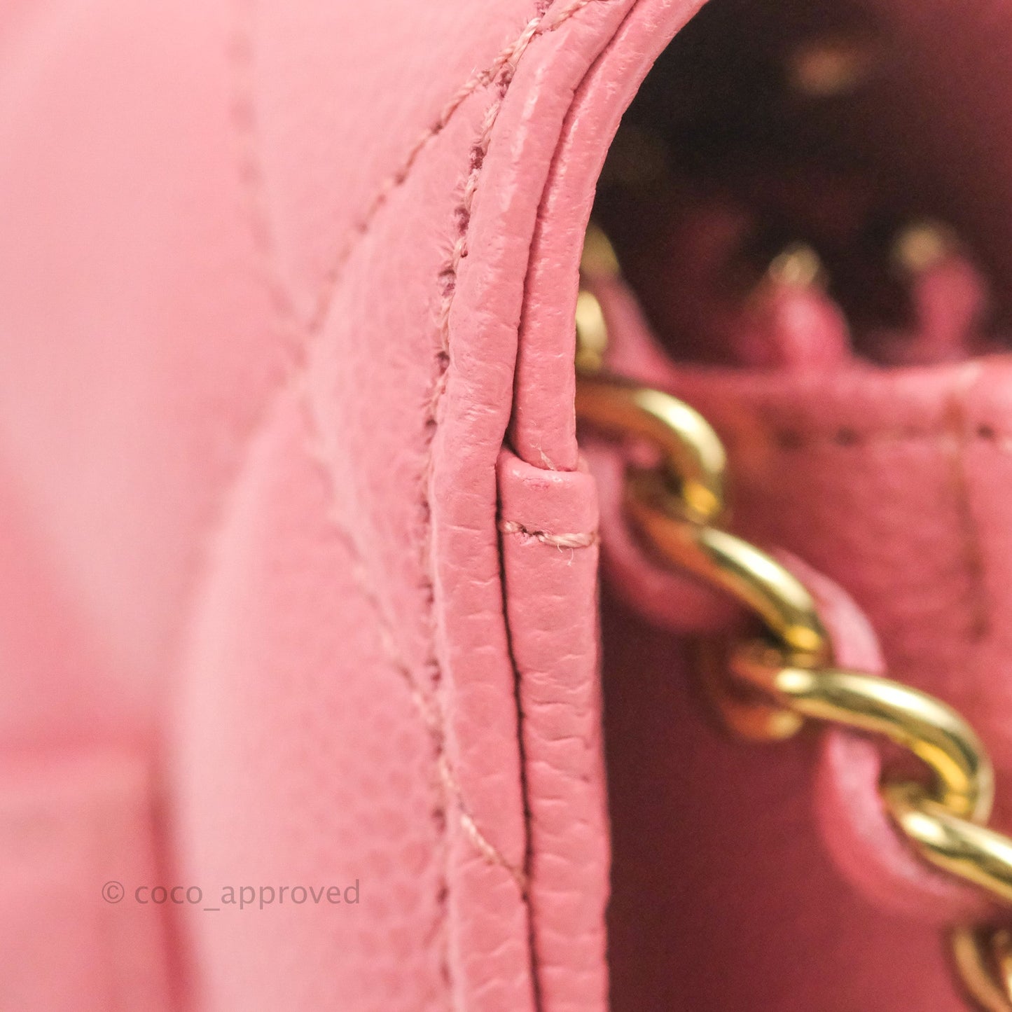 Chanel Quilted Classic Wallet on Chain WOC Pink Caviar Gold Hardware
