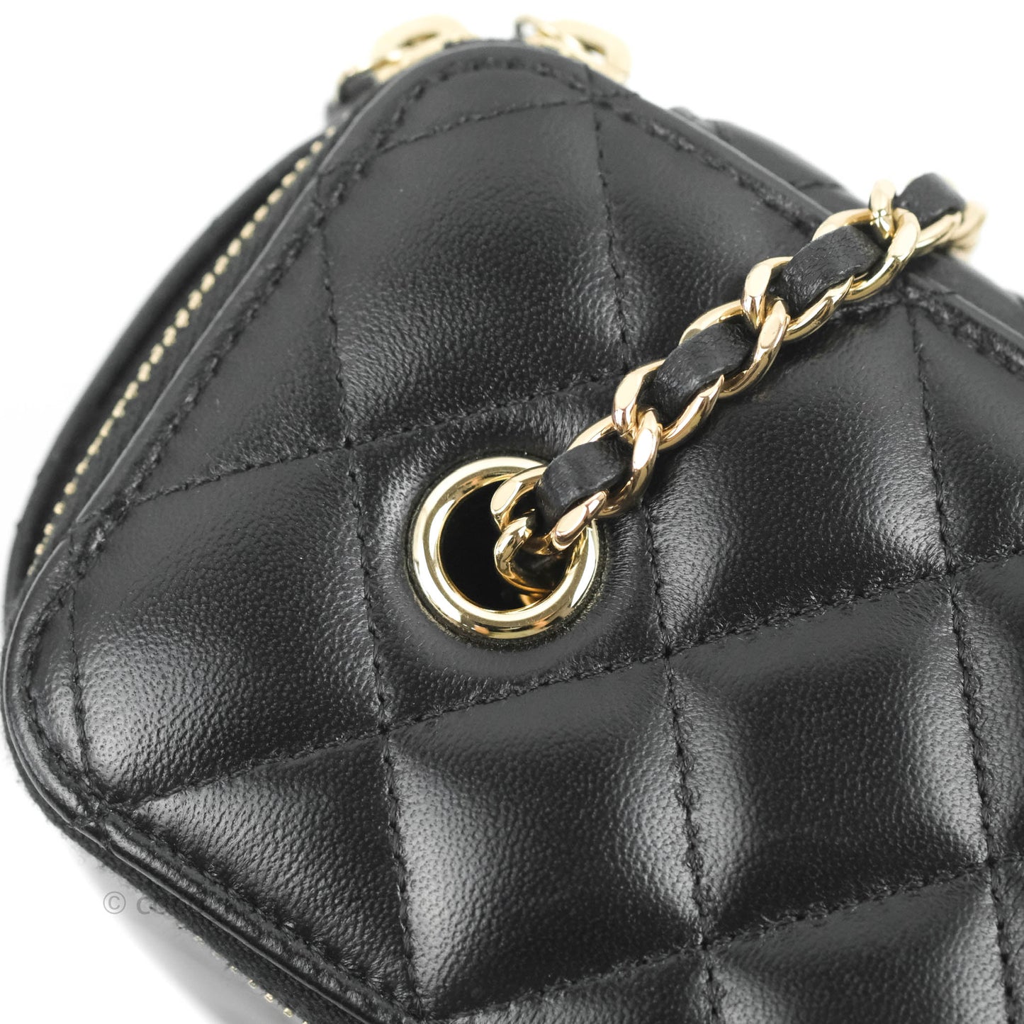Chanel Classic Vanity with Chain Black Lambskin Gold Hardware