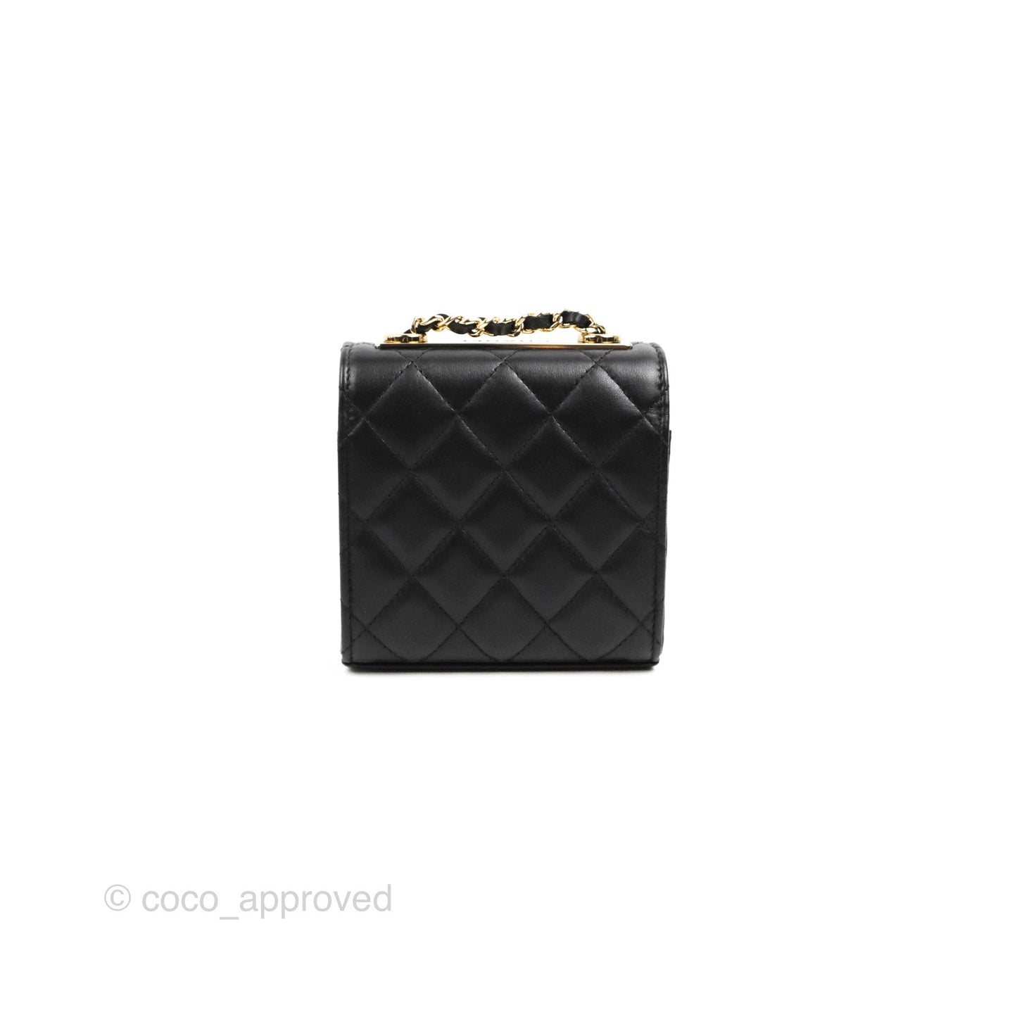 Chanel Mini Quilted Trendy CC Clutch With Chain Black Lambskin Gold Hardware