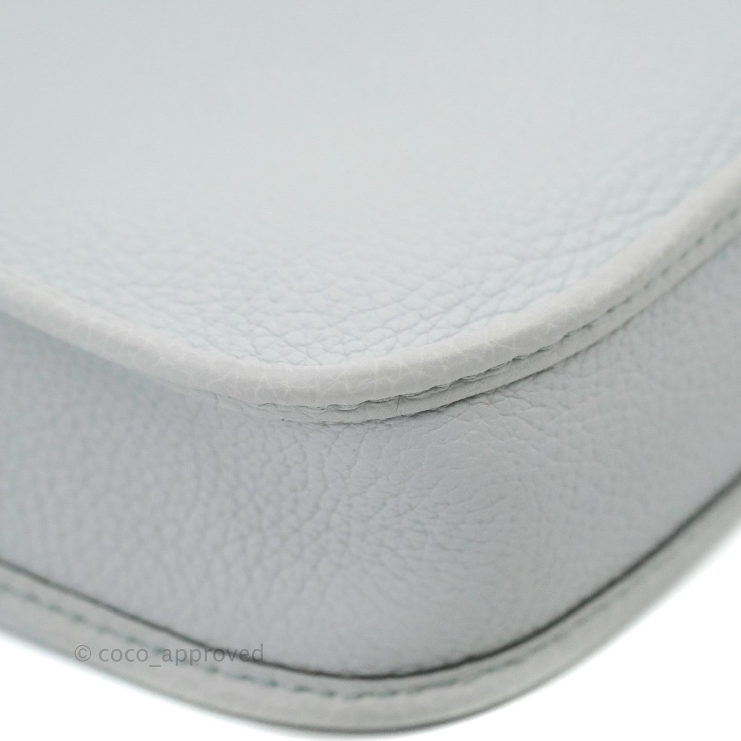 Hermès Mini Evelyne 16 Bleu Pale 08 Clemence/ Gris Etain 8F Gold Hardware