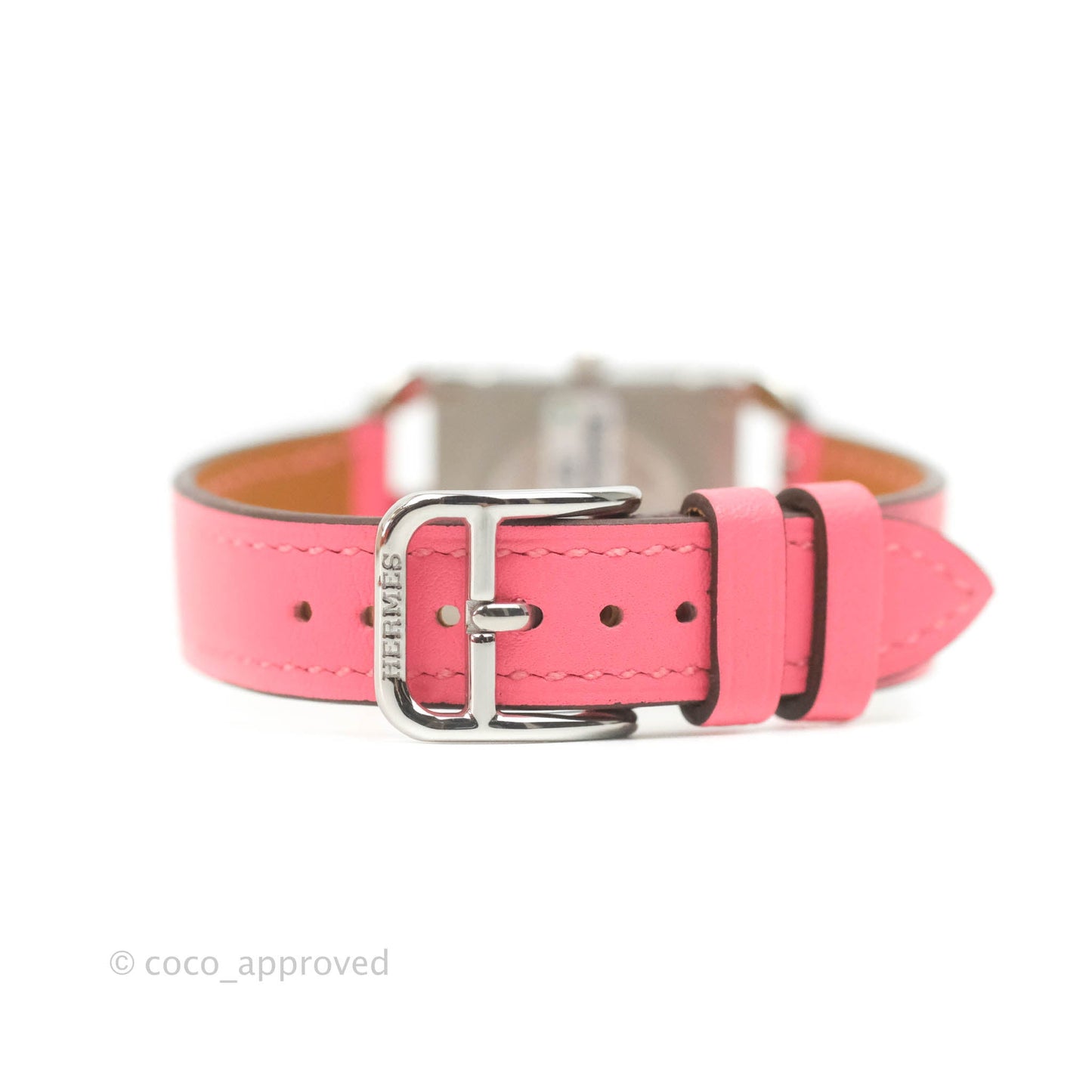 Hermès Cape Cod Steel Watch PM Pink Swift Calfskin