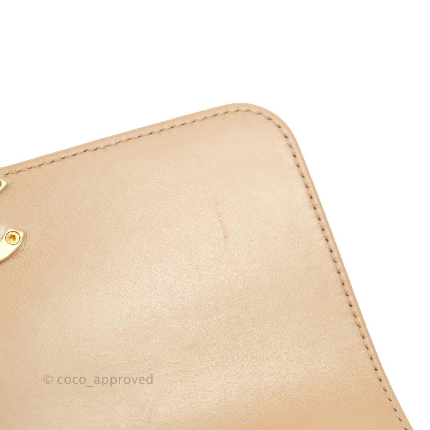 Chanel Quilted Perfect Fit Adjustable Beige Calfskin Gold Hardware 21A