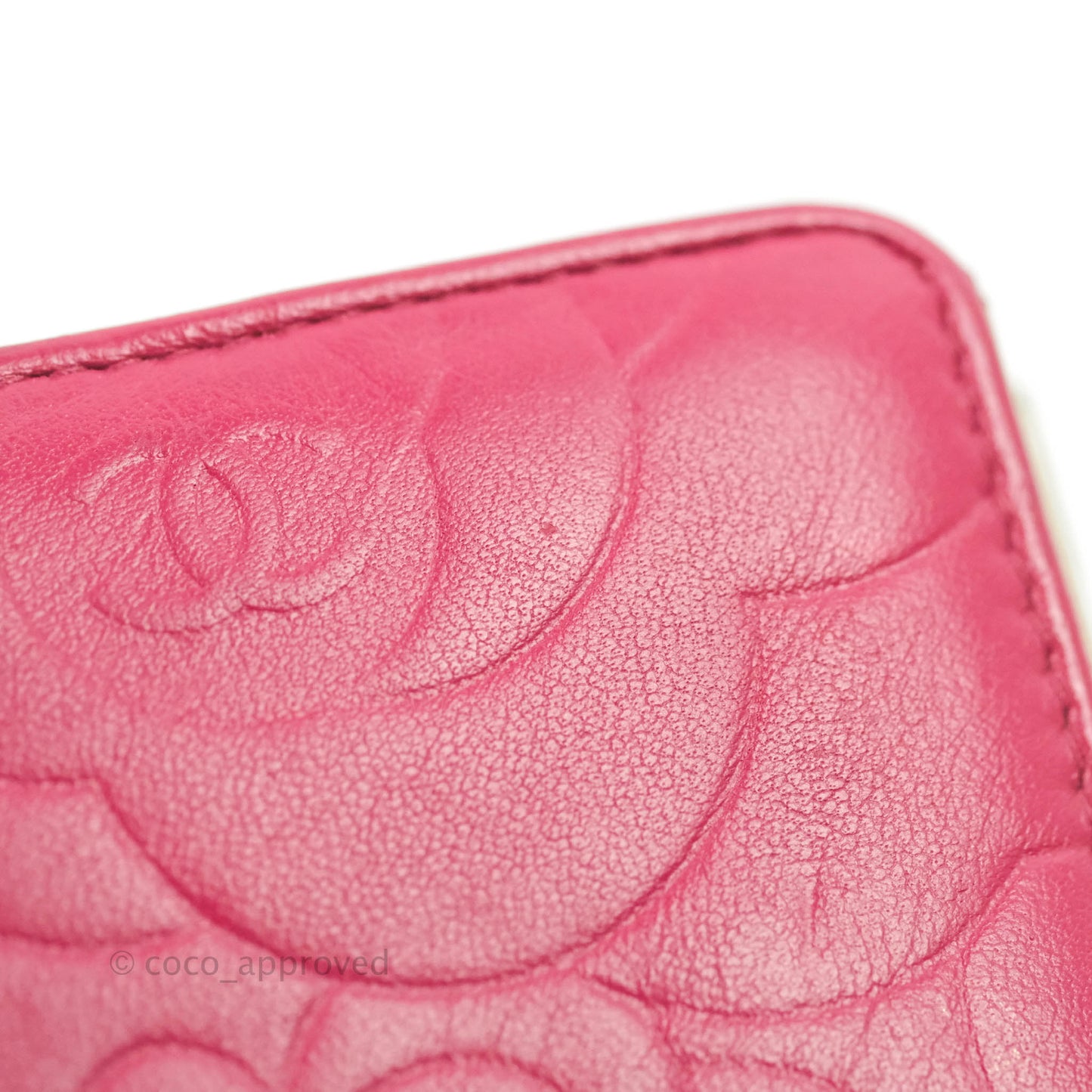 Chanel Wallet in Pink Camellia Embossed Lambskin