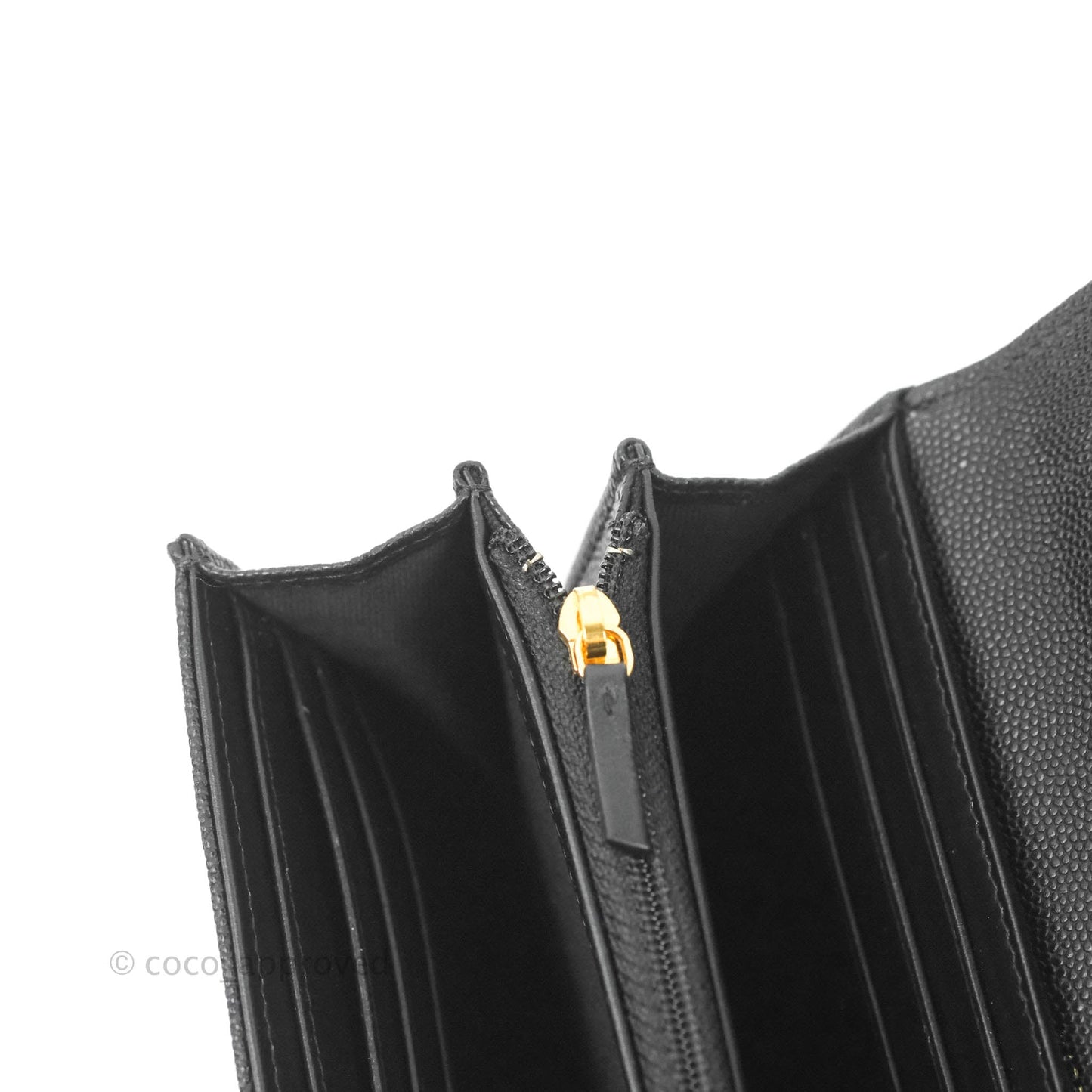 Chanel Quilted Pocket Long Wallet On Chain Black Caviar Gold Hardware 22A