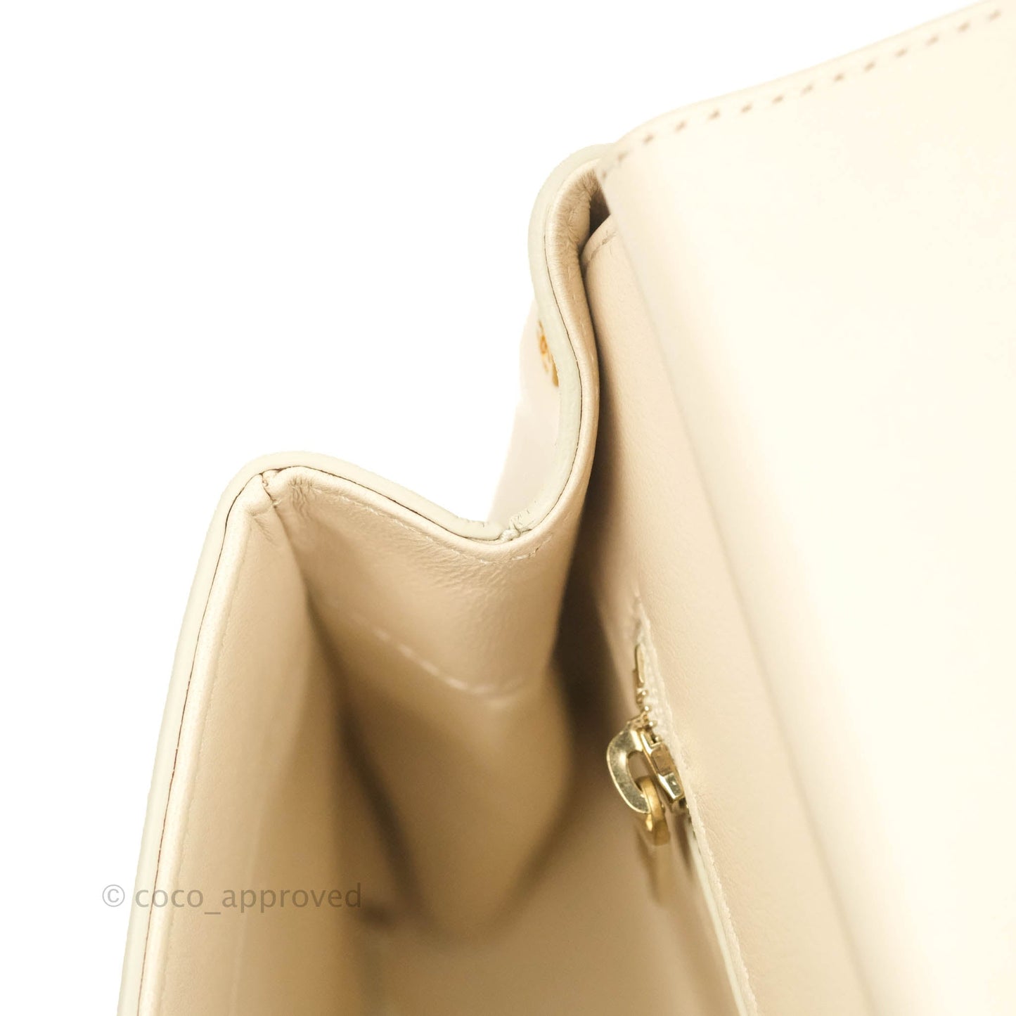 Chanel Small Flat Quilted Coco Luxe Flap Bag Light Beige Aged Gold Hardware