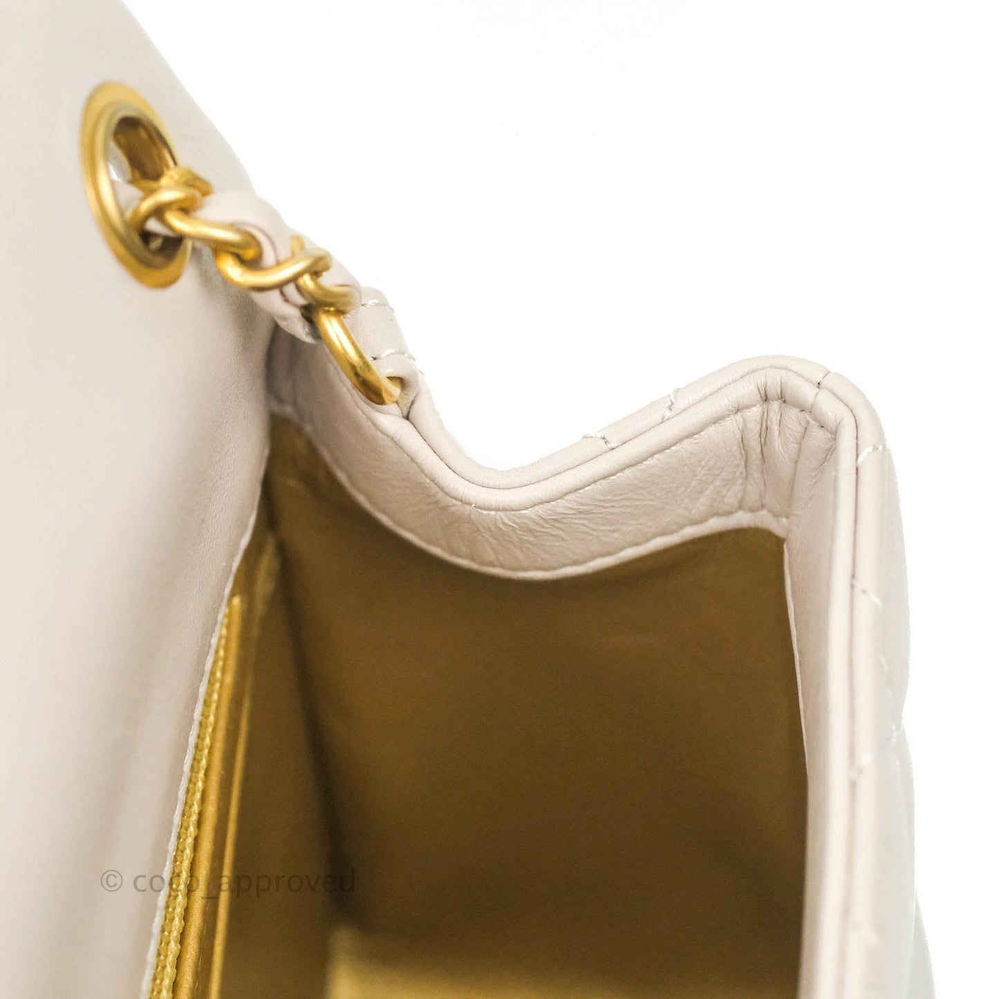 Chanel Mini Square Pearl Crush Quilted Pale Lilac Lambskin Gold Hardware