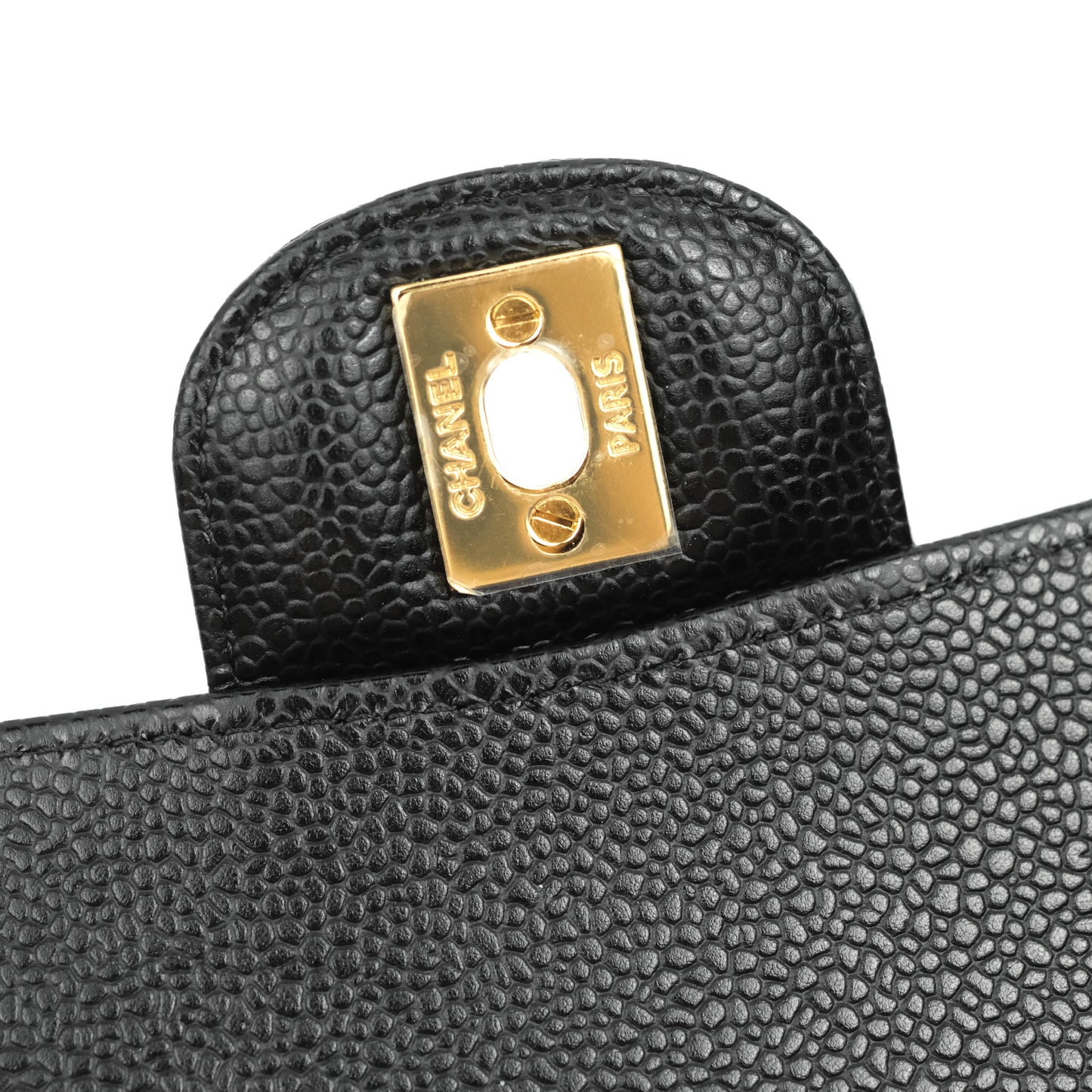 Chanel Classic M/L Medium Double Flap Black Caviar Gold Hardware