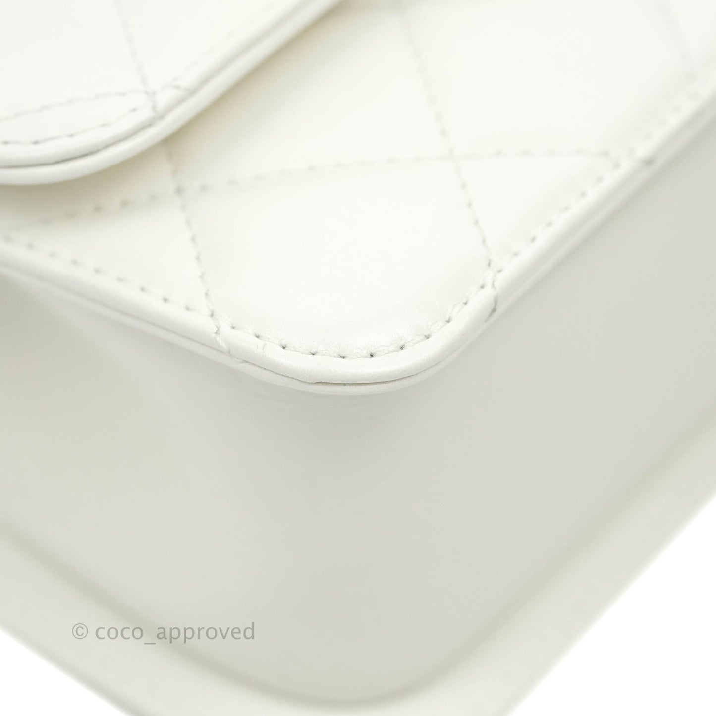 Chanel Quilted Mini Perfect Fit Adjustable White Calfskin Gold Hardware