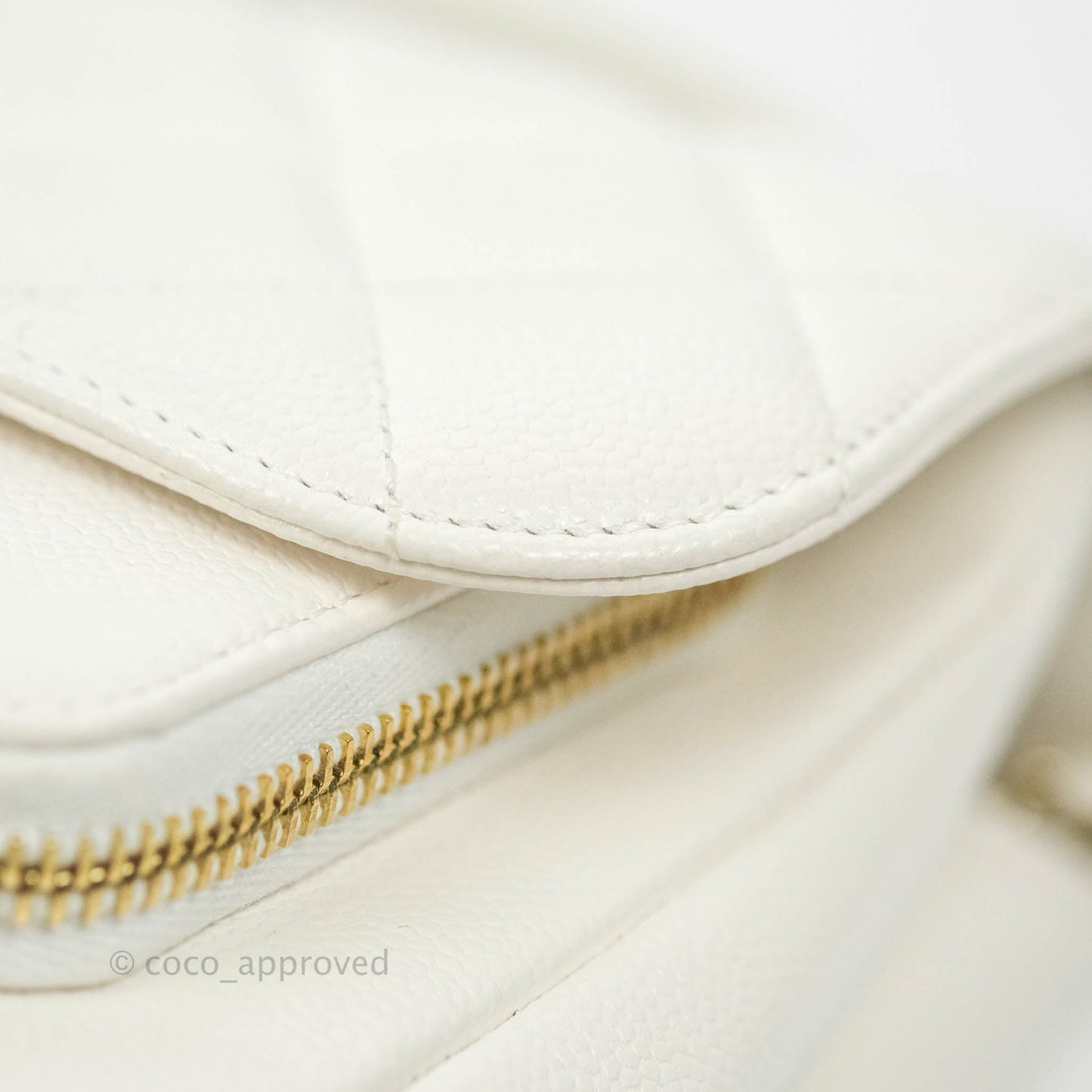Chanel Quilted Small Business Affinity Flap White Caviar Gold Hardware