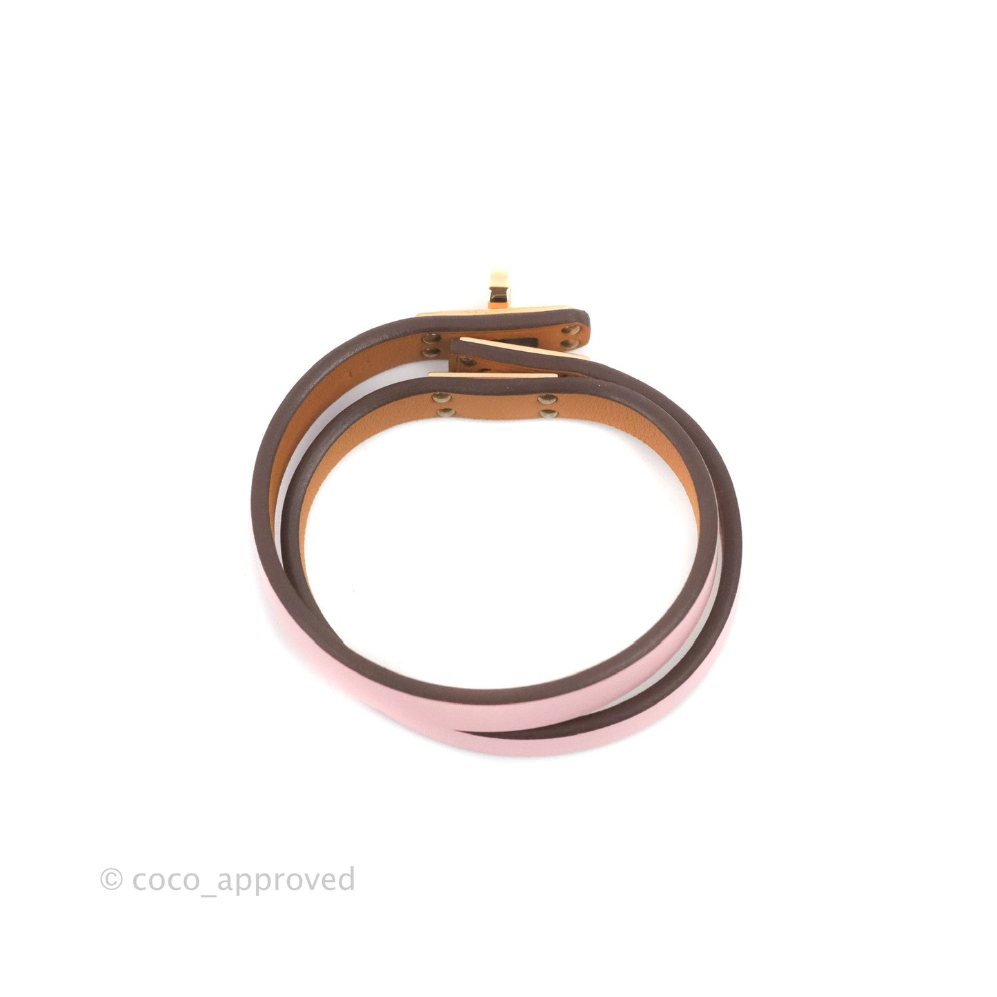 Hermès Kelly Double Tour Bracelet Rose Swift Gold Hardware