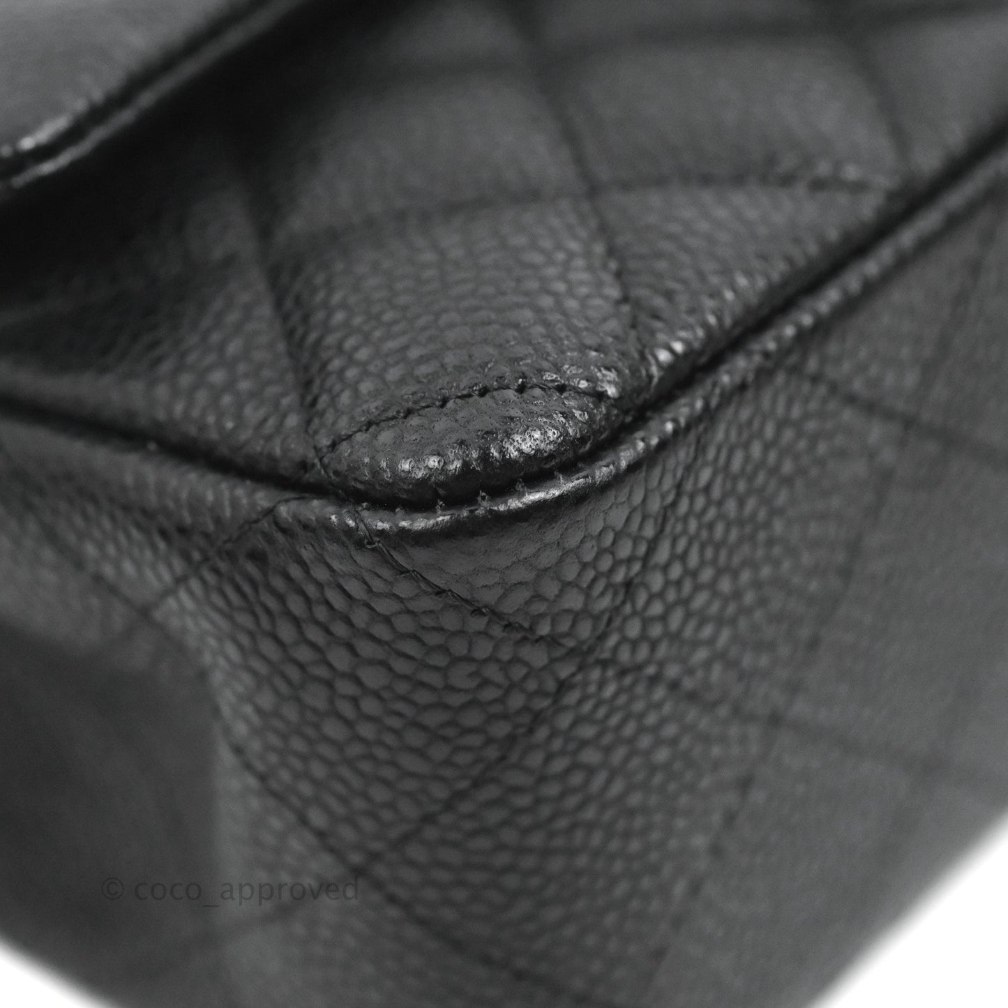 Chanel Quilted Mini Rectangular Black Caviar Silver Hardware