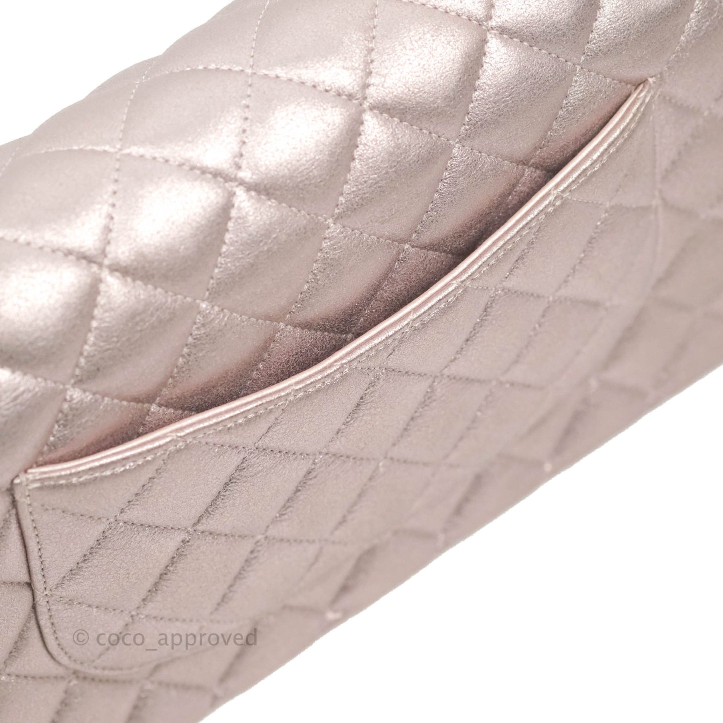 Chanel Classic M/L Medium Double Flap Rose Gold Pink Lambskin Gold Hardware