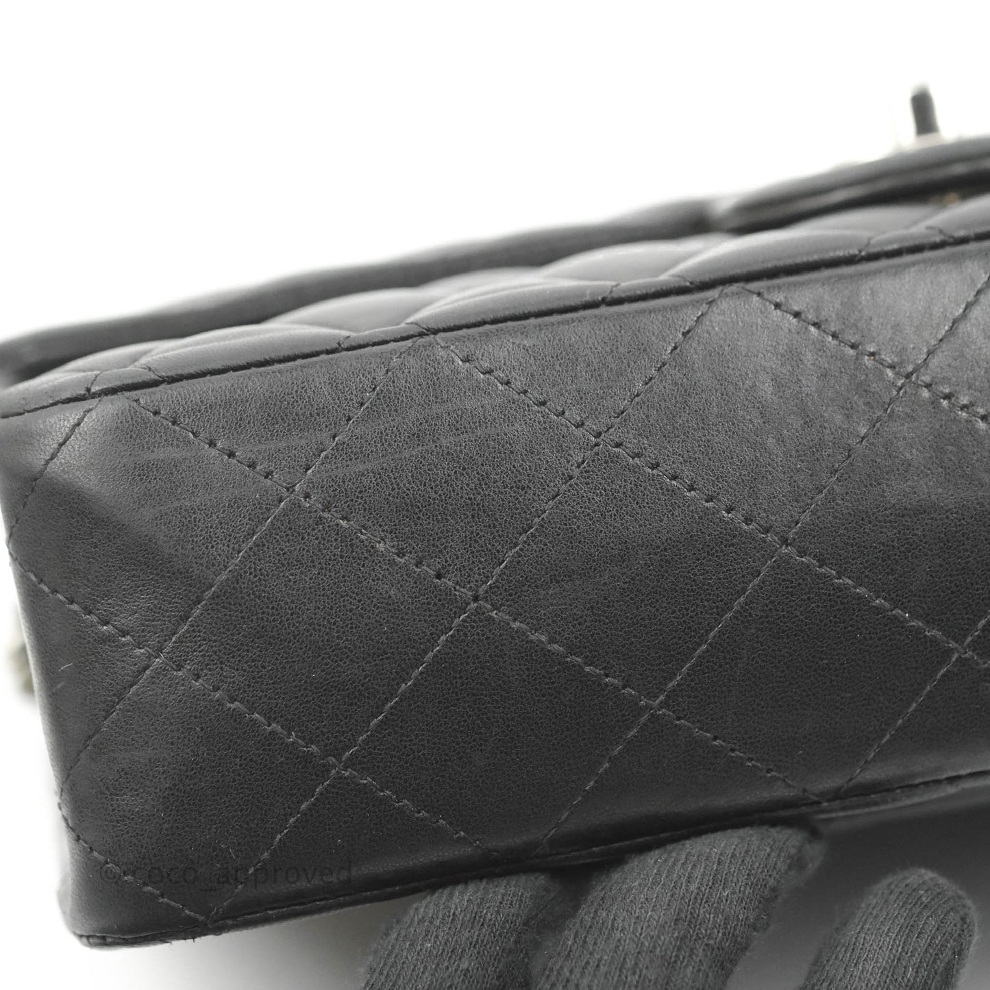 Chanel Medium Classic Quilted Flap Black Lambskin Silver Hardware