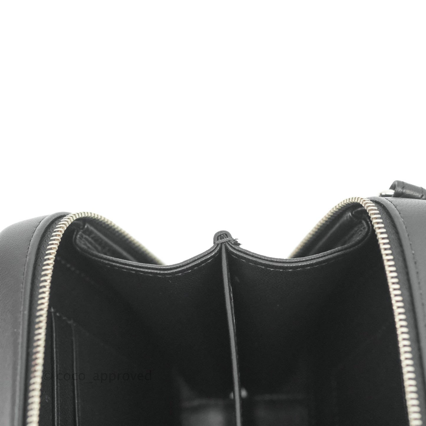 Chanel Mini Quilted Camera Case Black Lambskin Silver Hardware