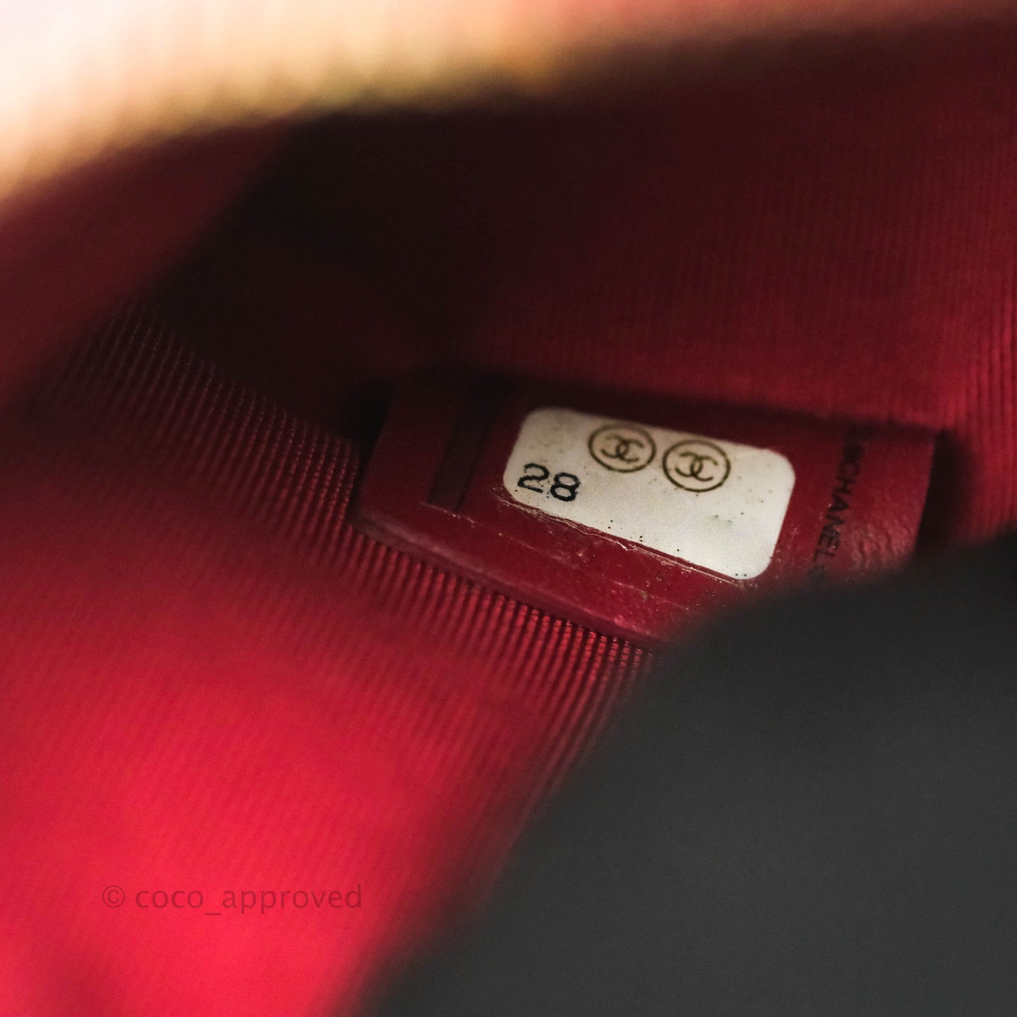 Chanel Mini Boy O Case Red Aged Caviar Gold Hardware