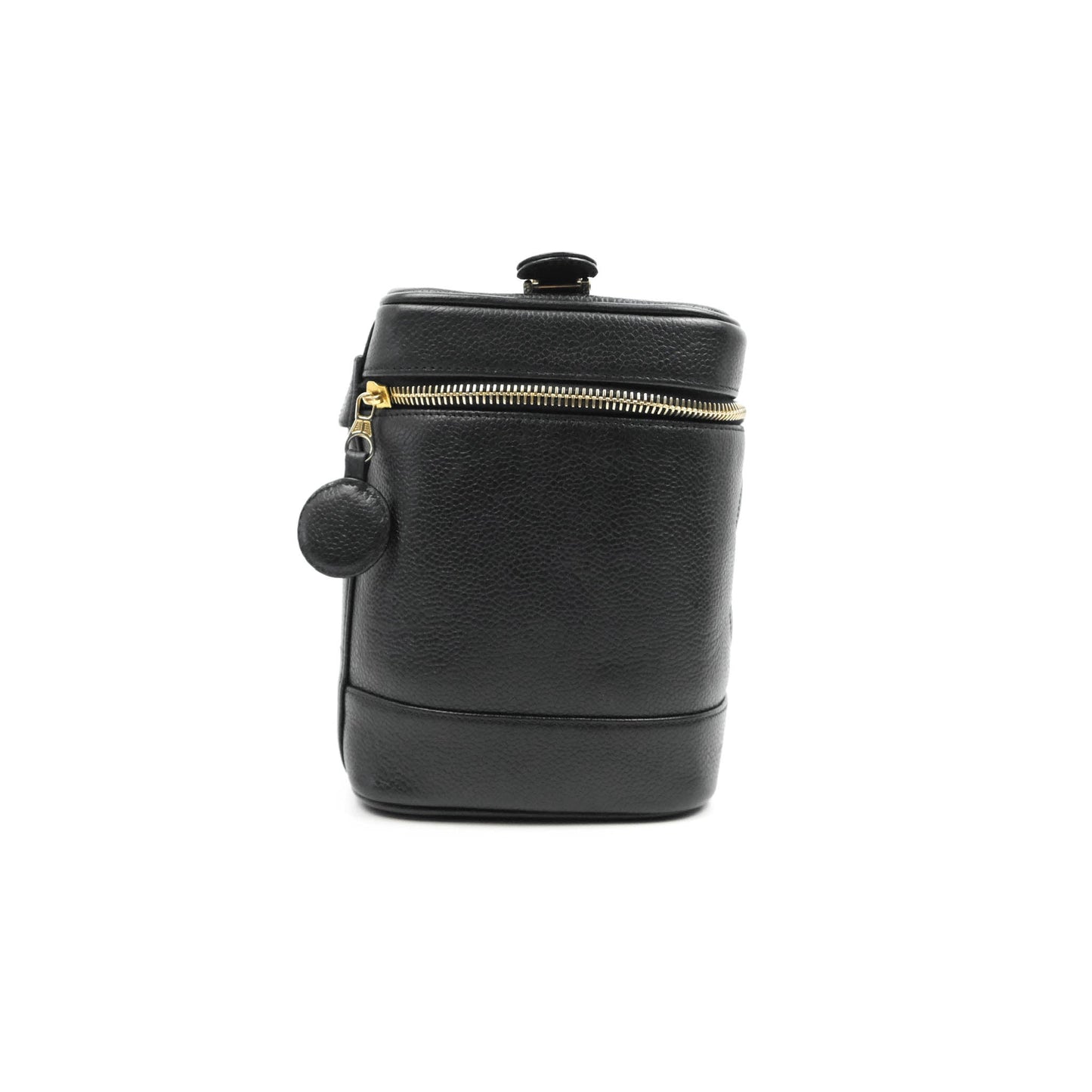 Chanel Vintage Vanity Case Black Caviar Gold Hardware