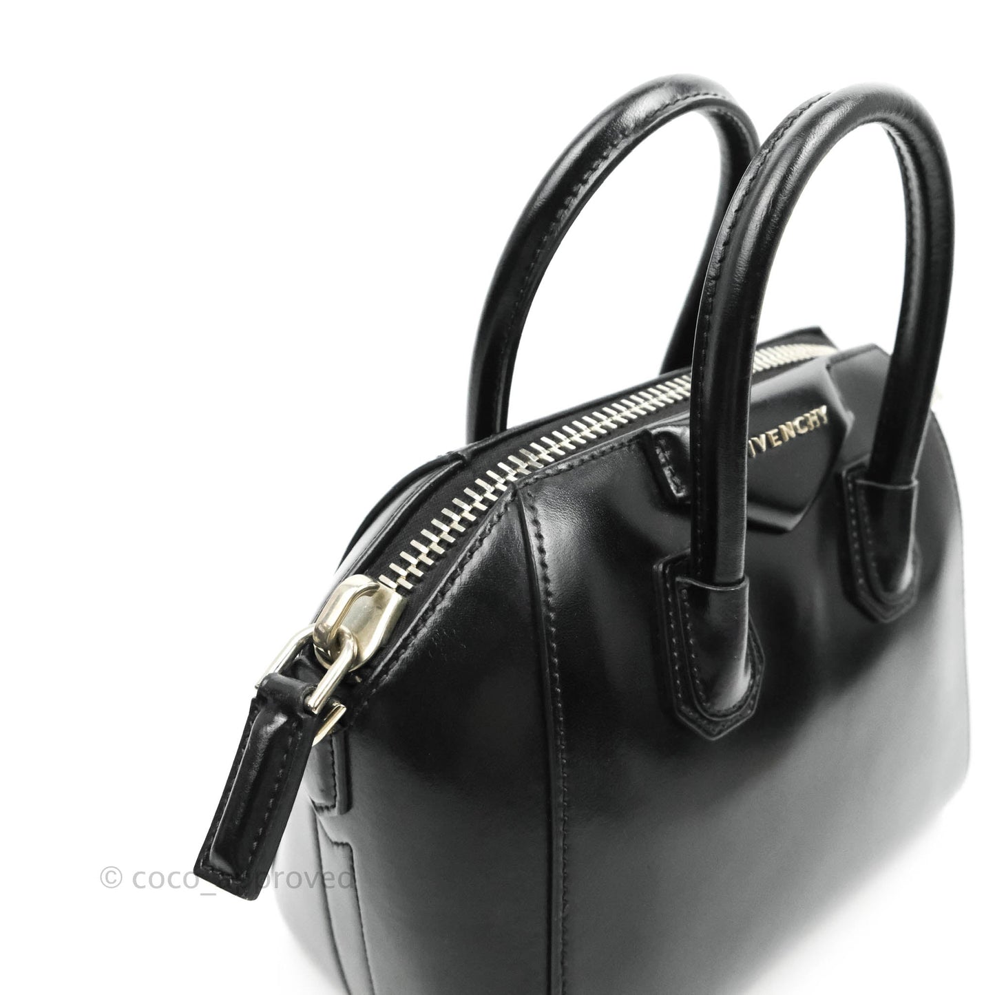 Givenchy Antigona Black Glazed Calfskin Silver Hardware