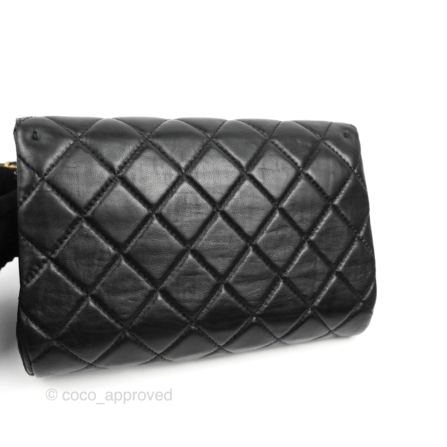 Chanel Flap Bag Black Lambskin Aged Gold Hardware