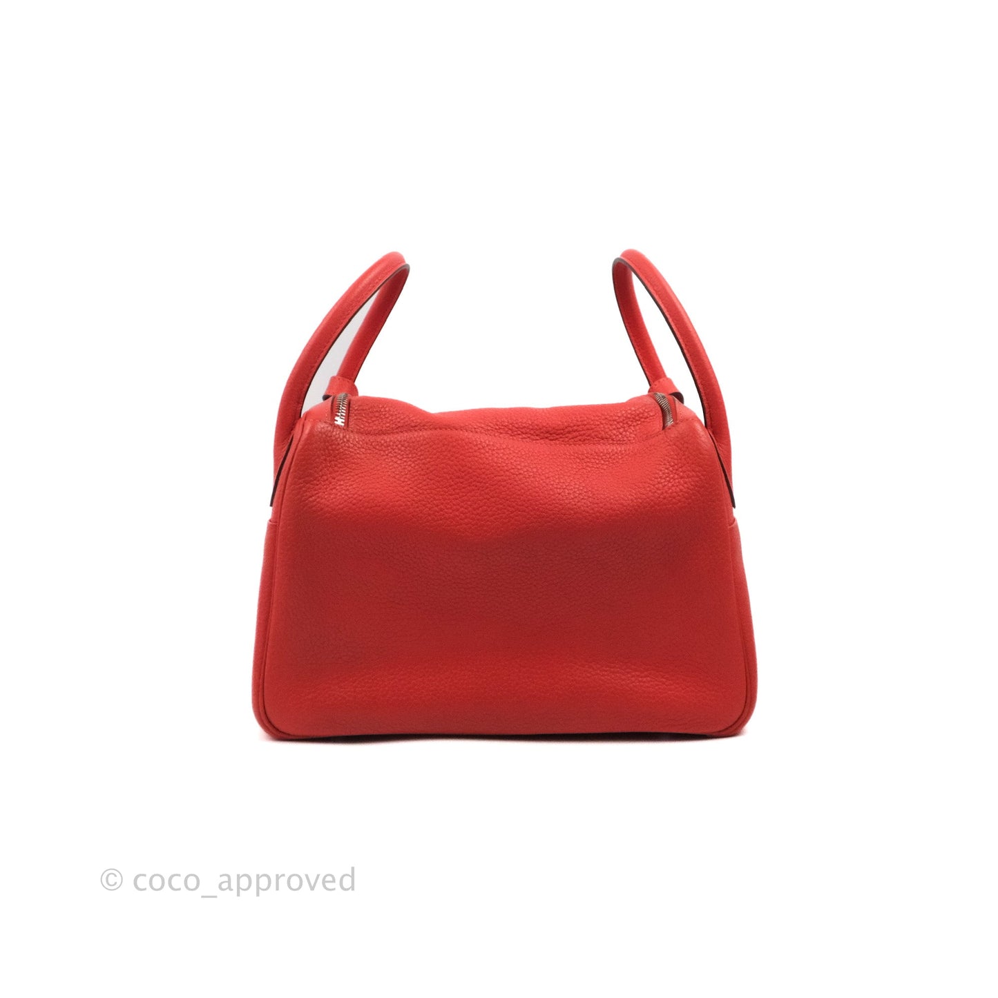 Hermès Lindy 30 Red Clemence Palladium Hardware